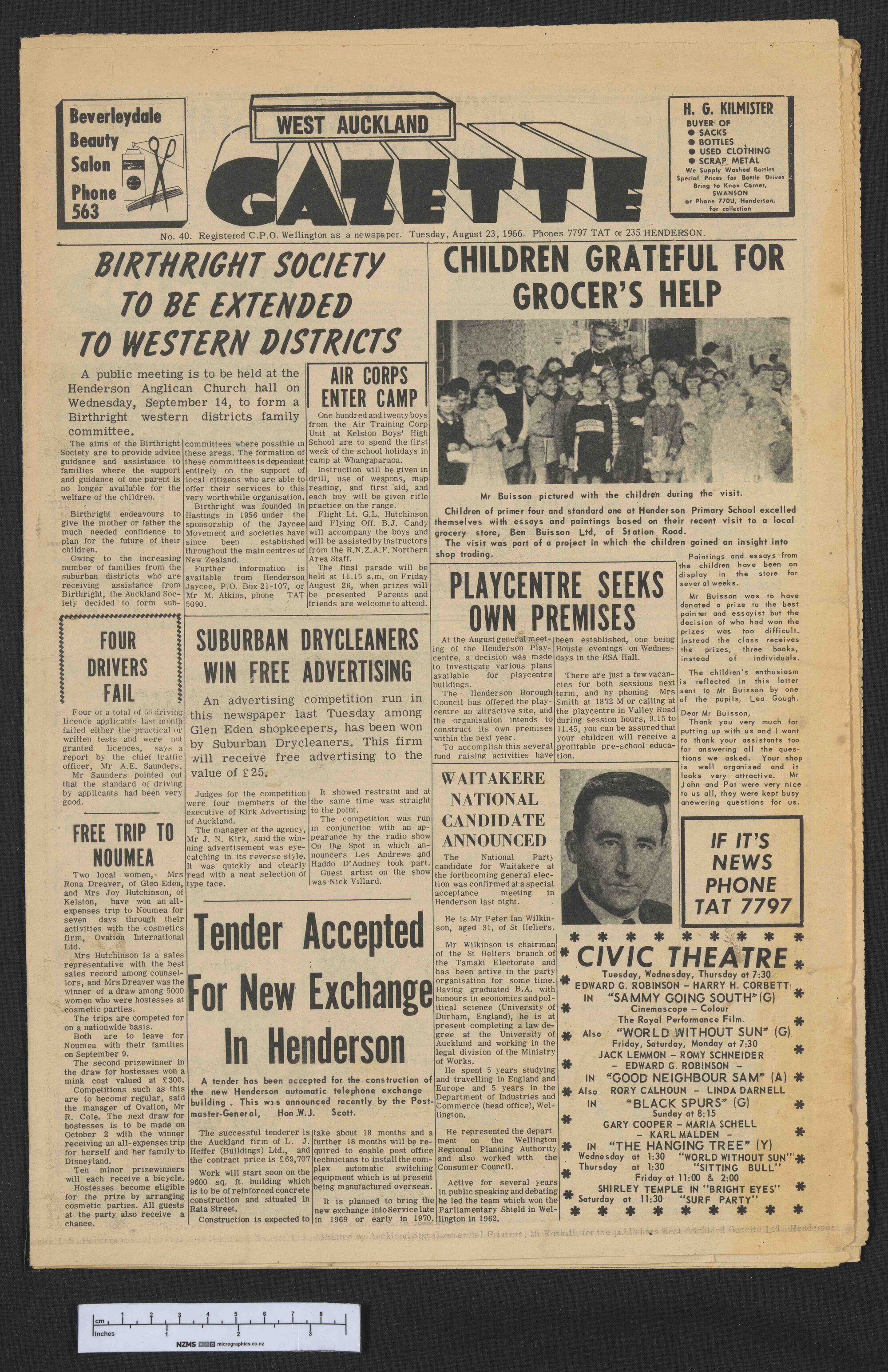 1966-08-23 West Auckland Gazette