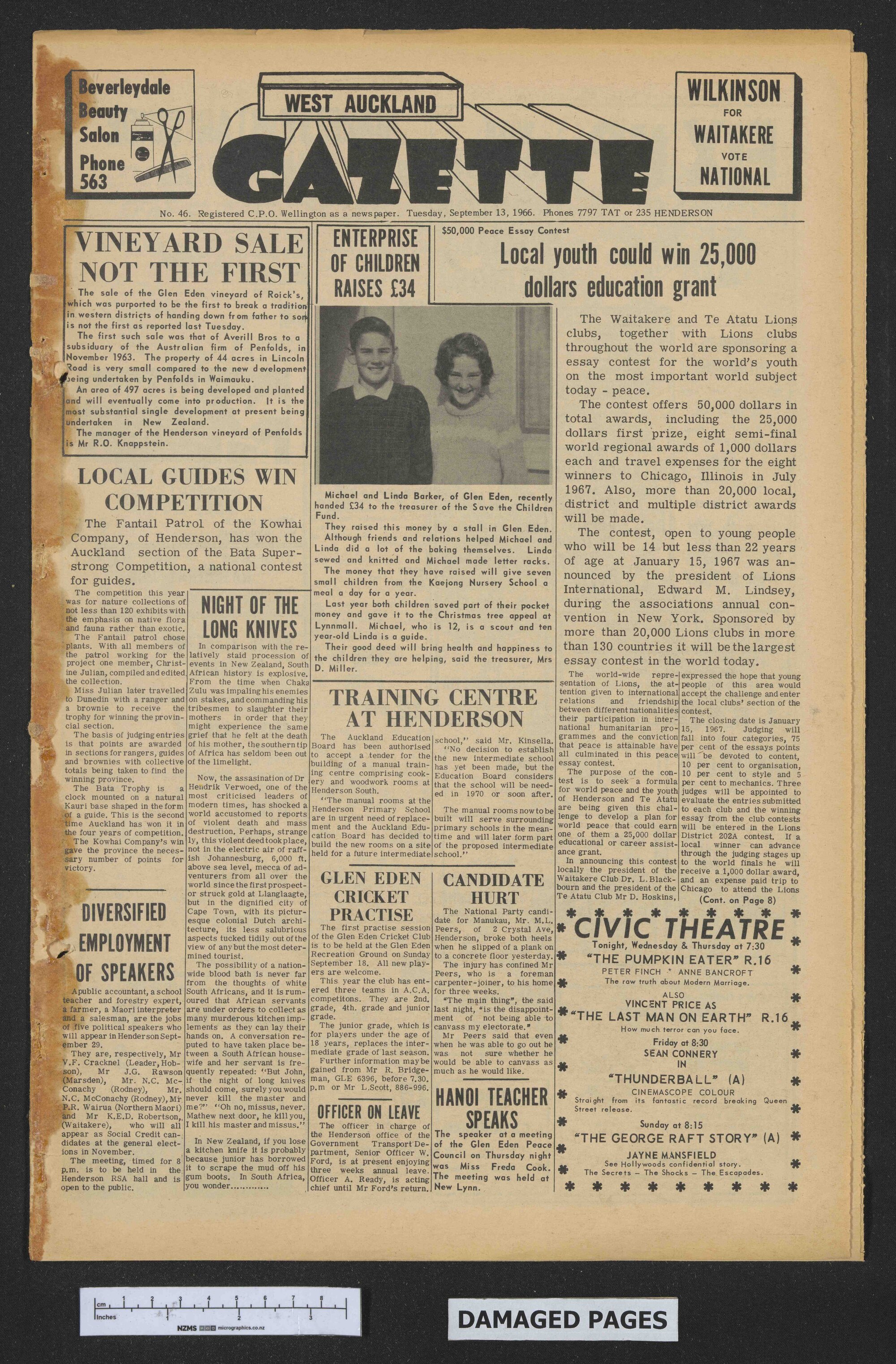 1966-09-13 West Auckland Gazette