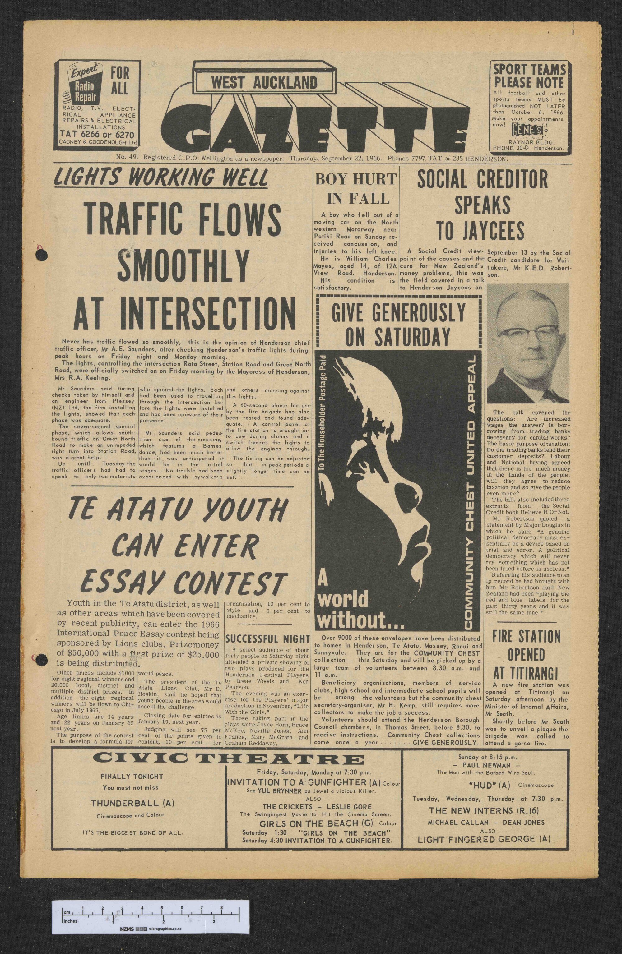 1966-09-22 West Auckland Gazette