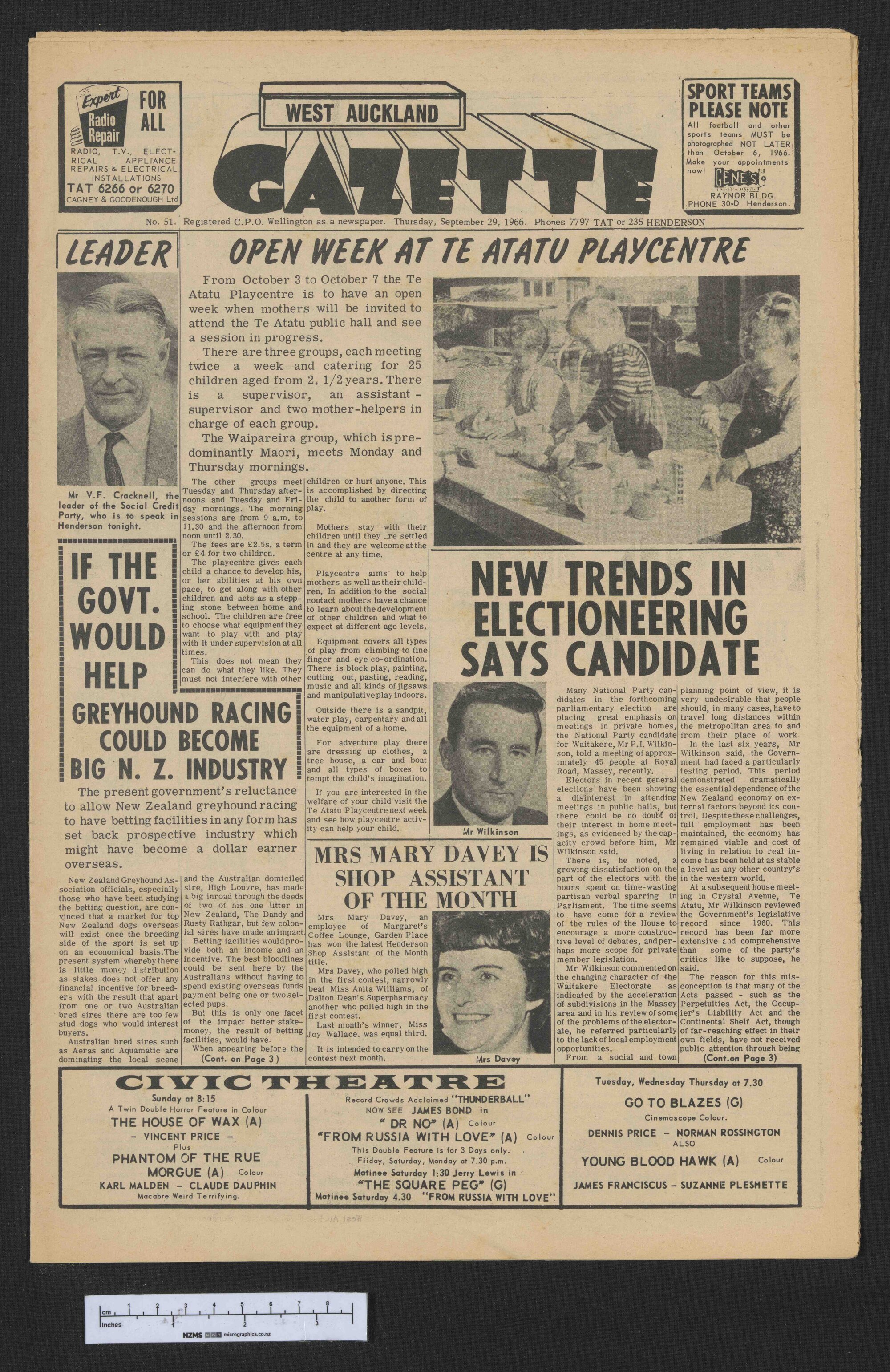 1966-09-29 West Auckland Gazette