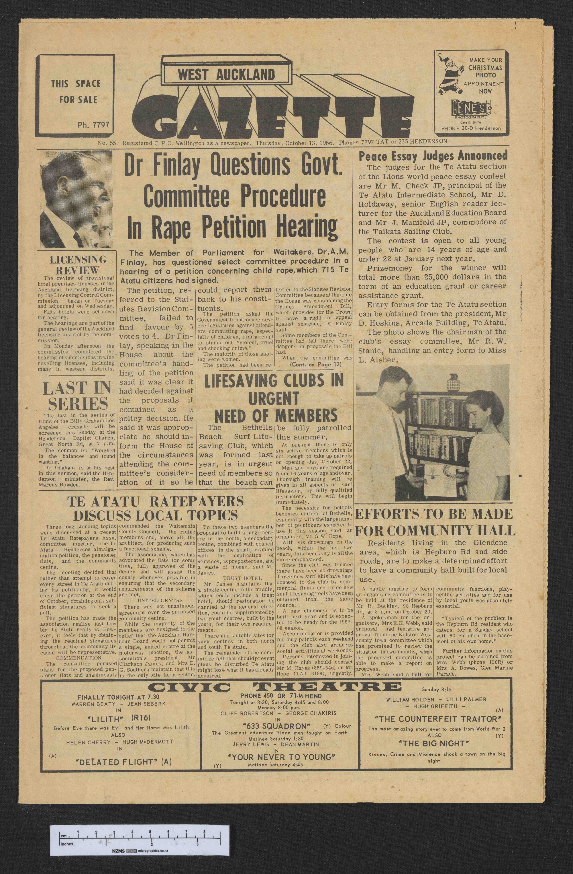 1966-10-13 West Auckland Gazette