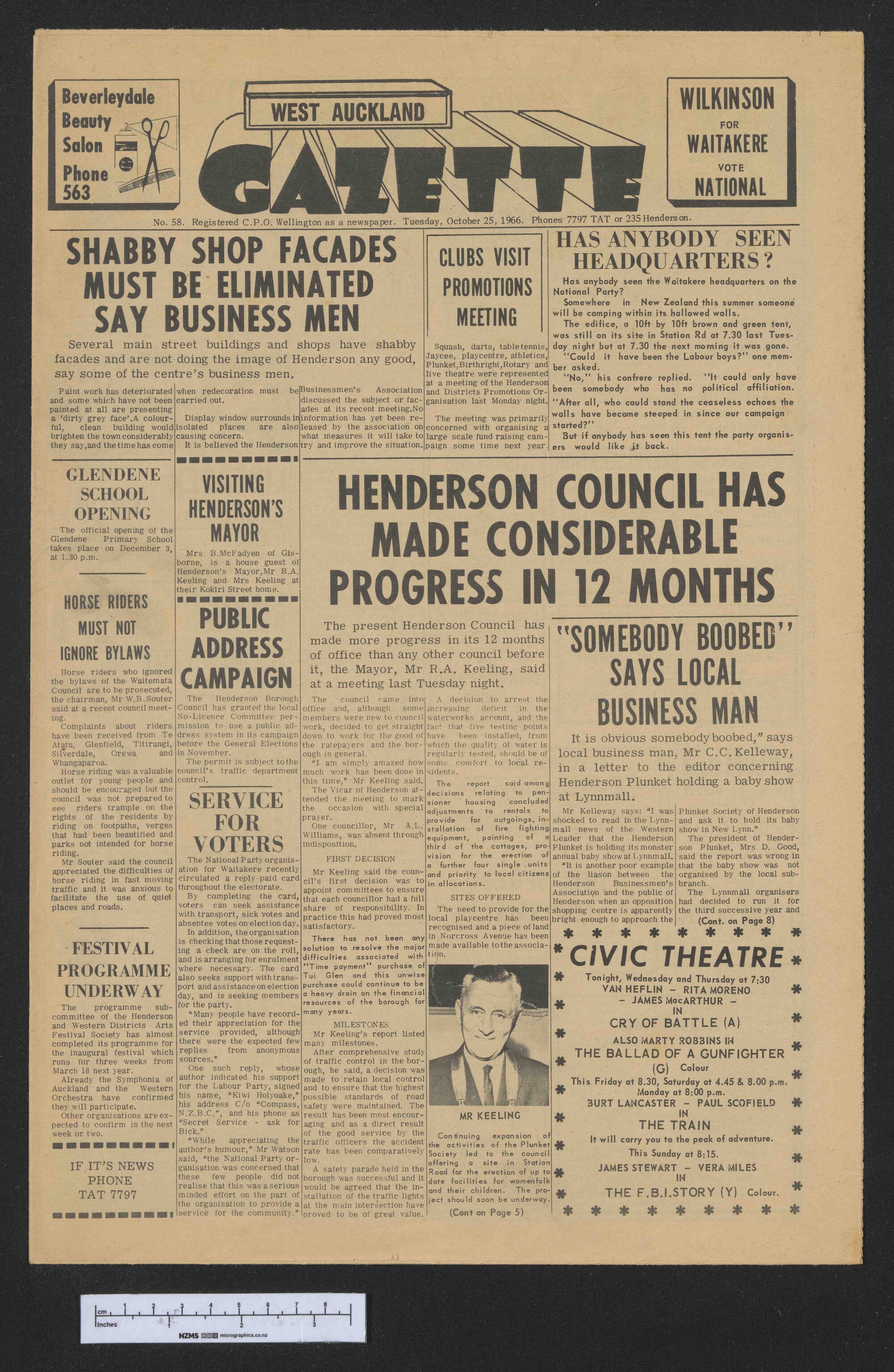 1966-10-25 West Auckland Gazette