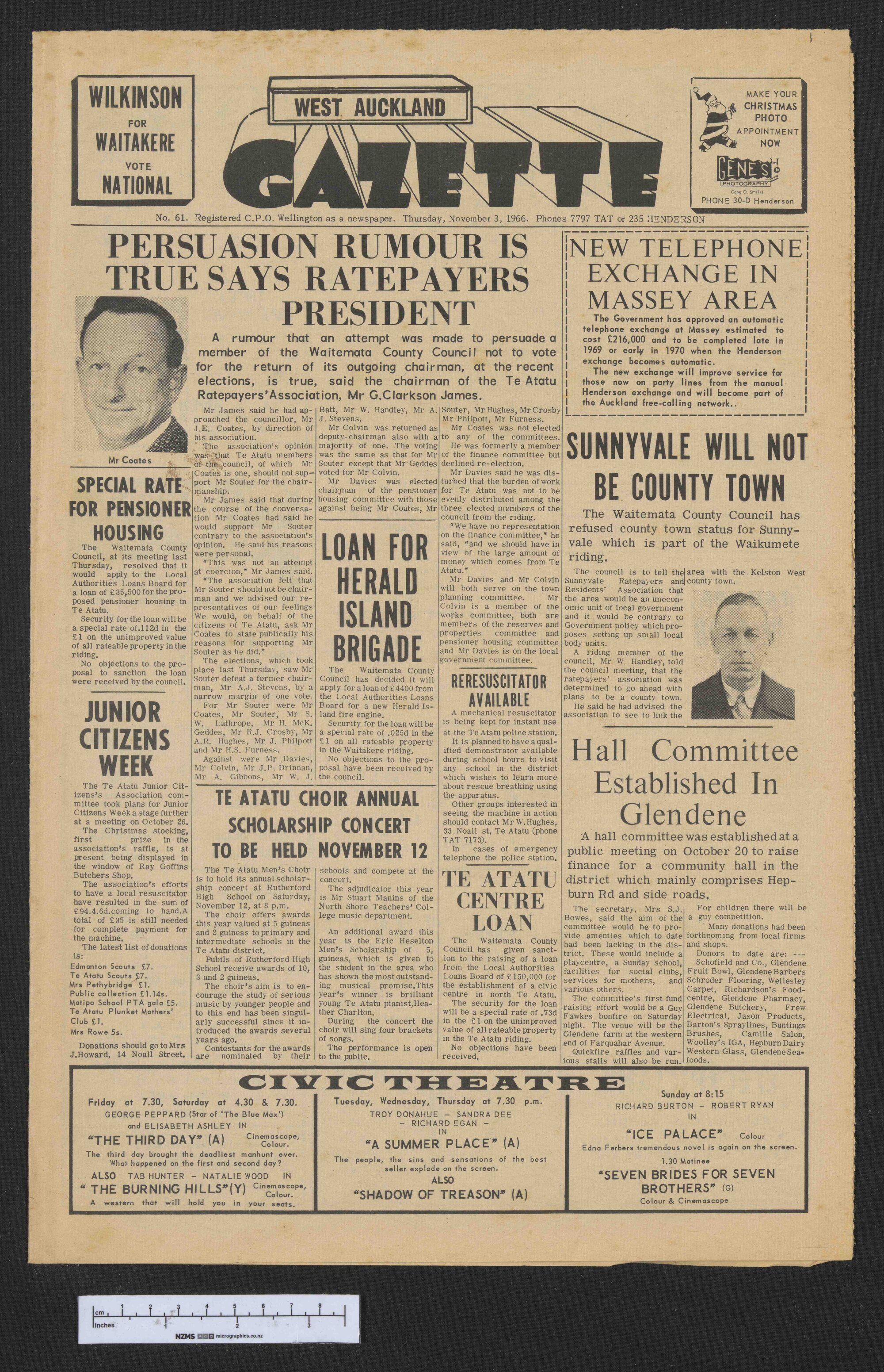 1966-11-03 West Auckland Gazette
