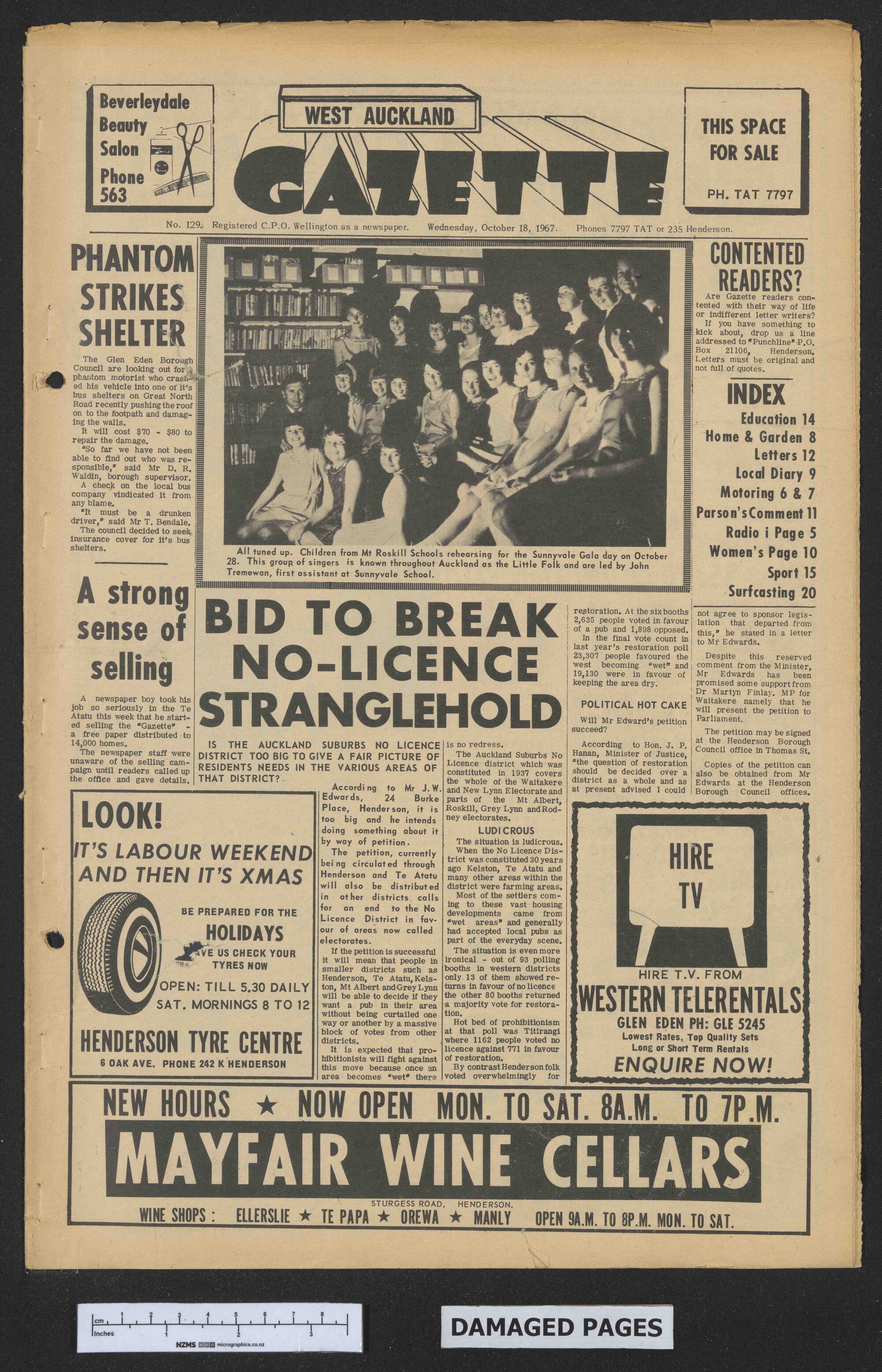 1967-10-18 West Auckland Gazette