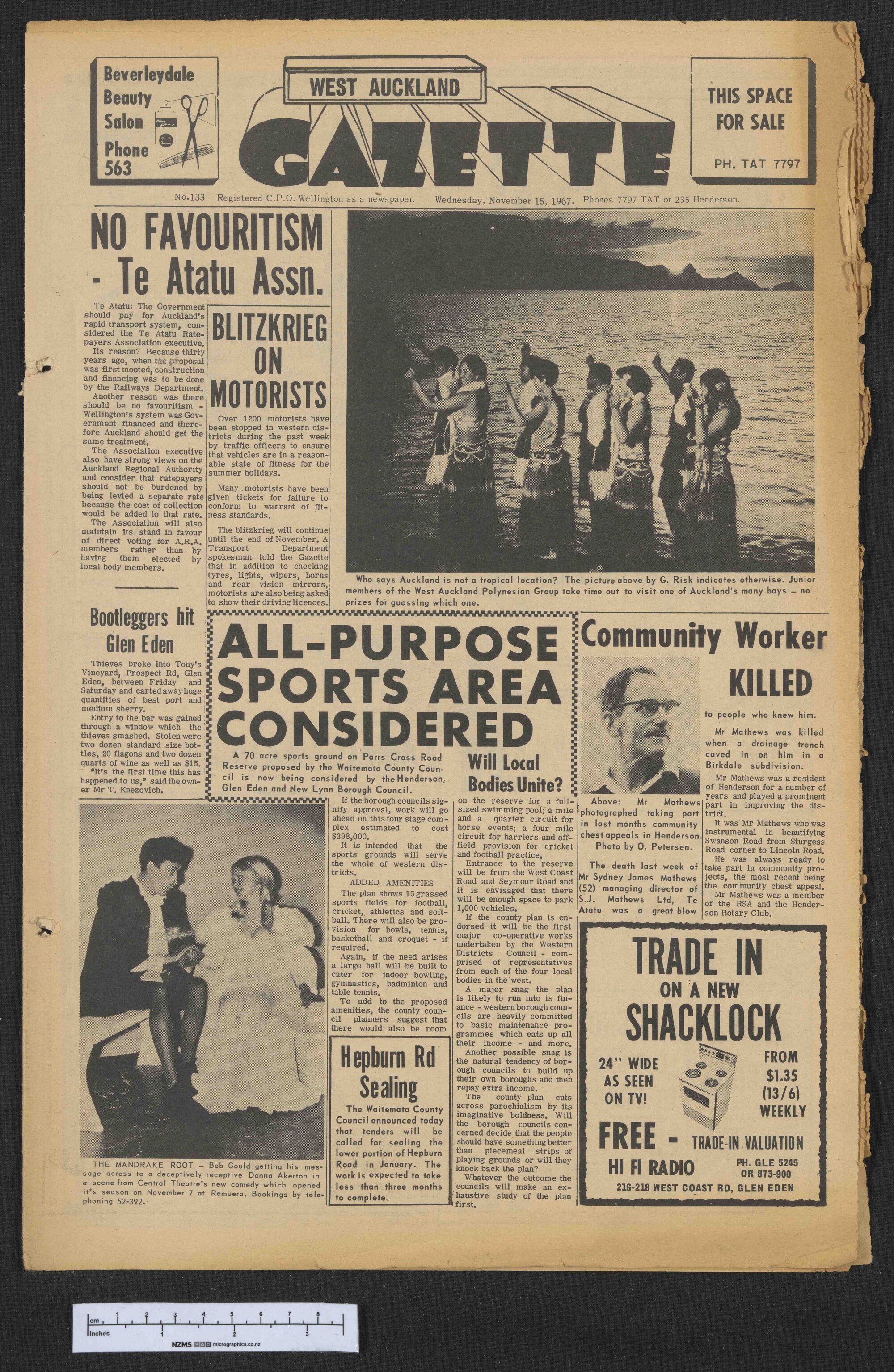 1967-11-15 West Auckland Gazette