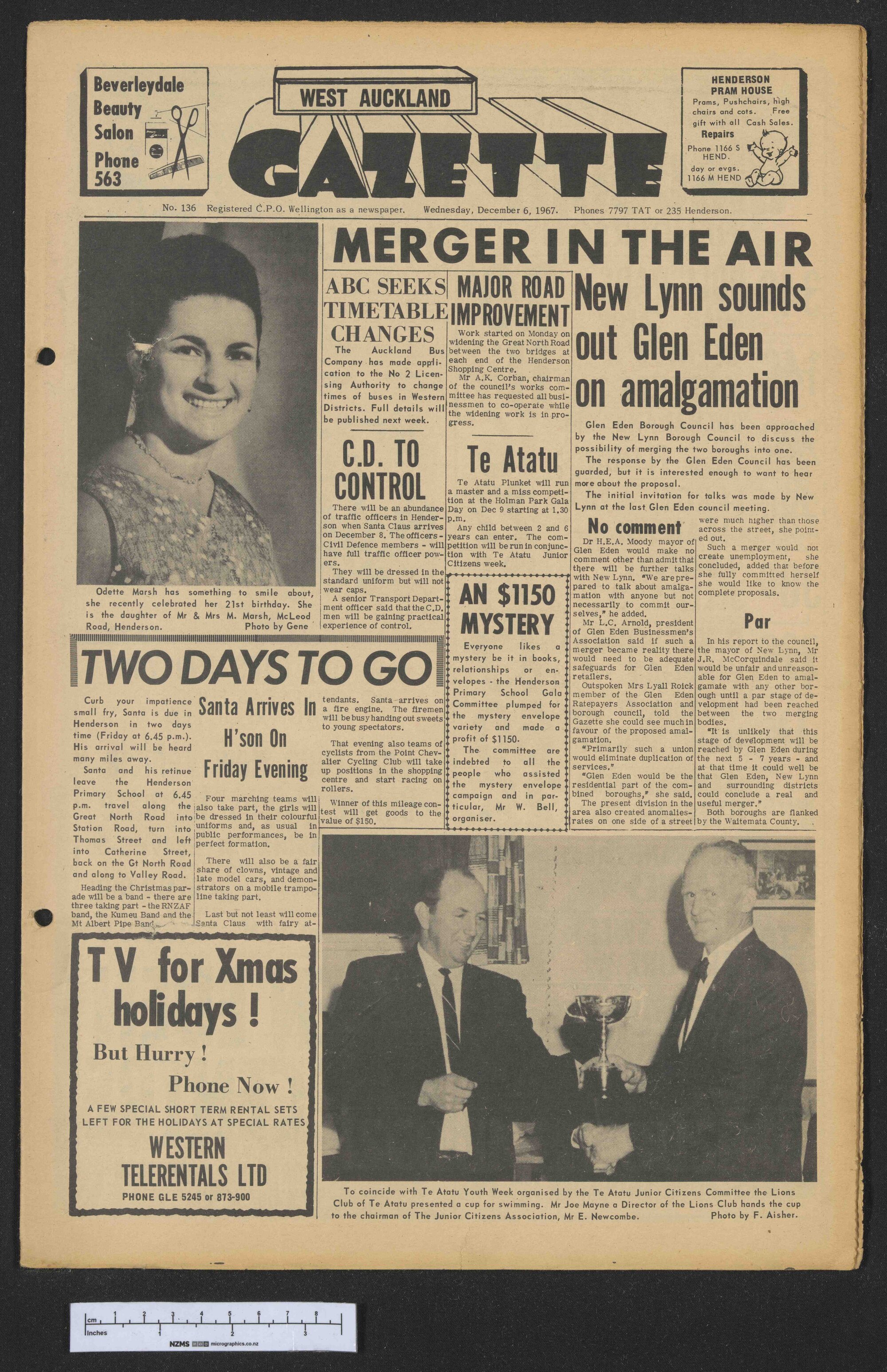 1967-12-06 West Auckland Gazette