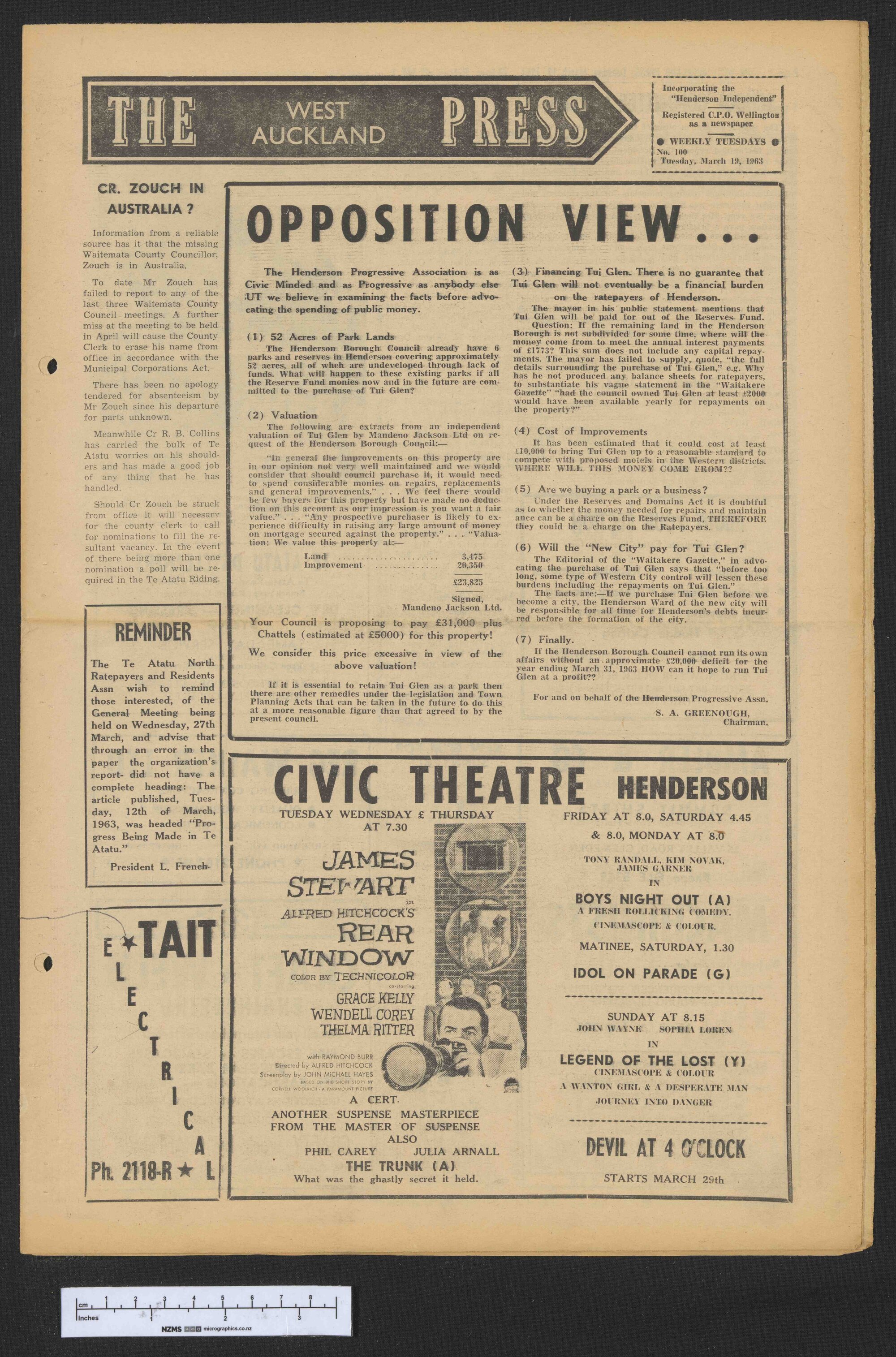 1963-03-19 West Auckland Press
