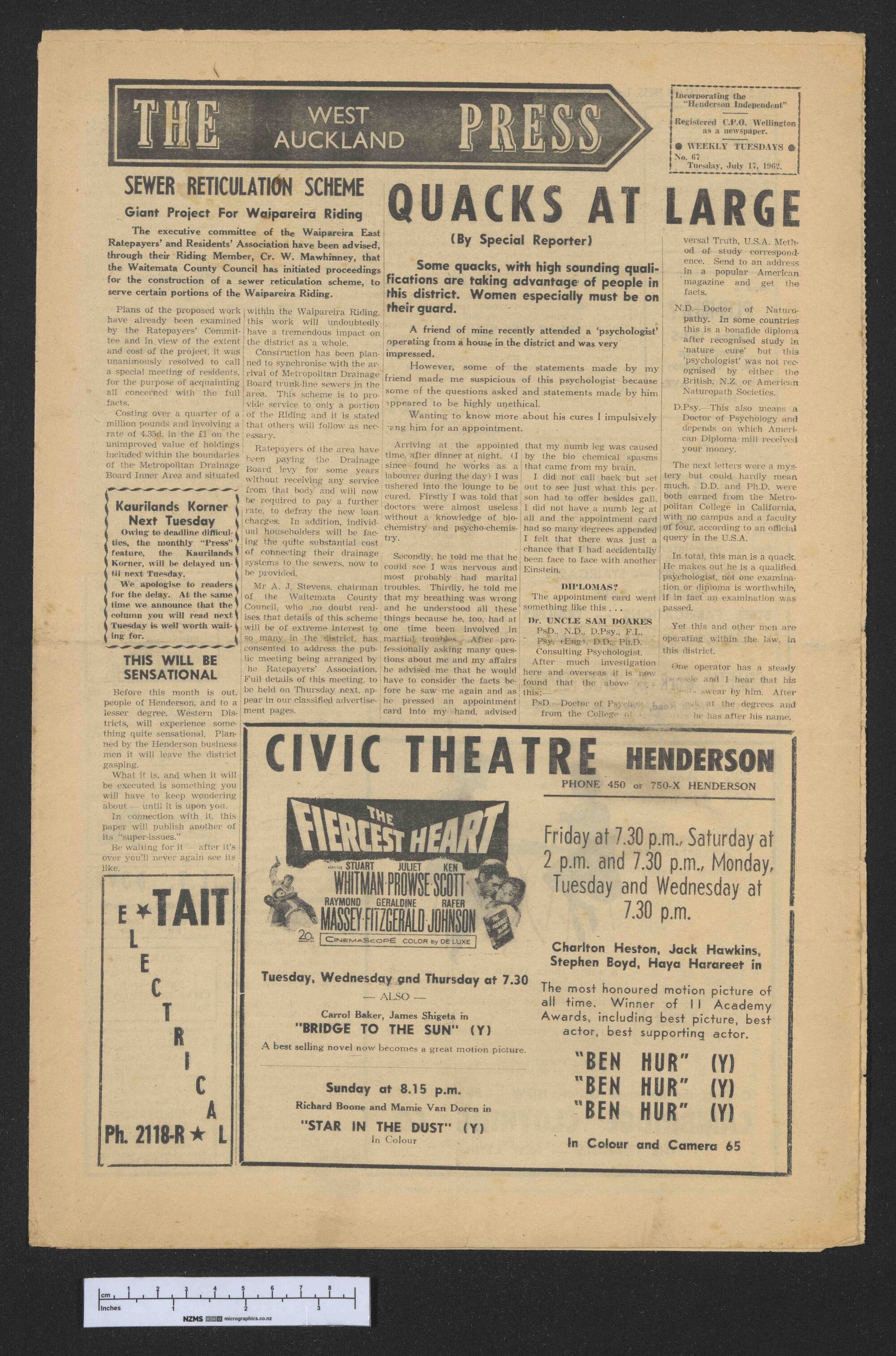 1962-07-17 West Auckland Press
