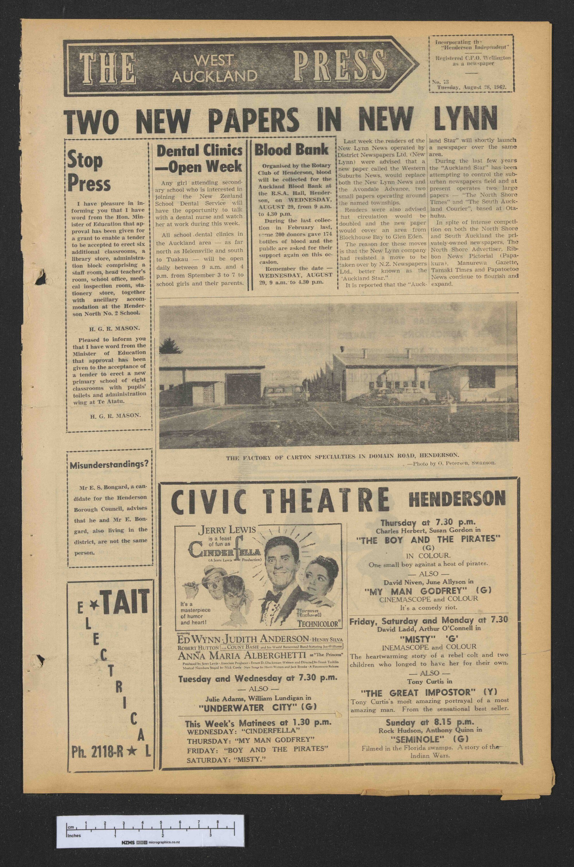 1962-08-28 West Auckland Press