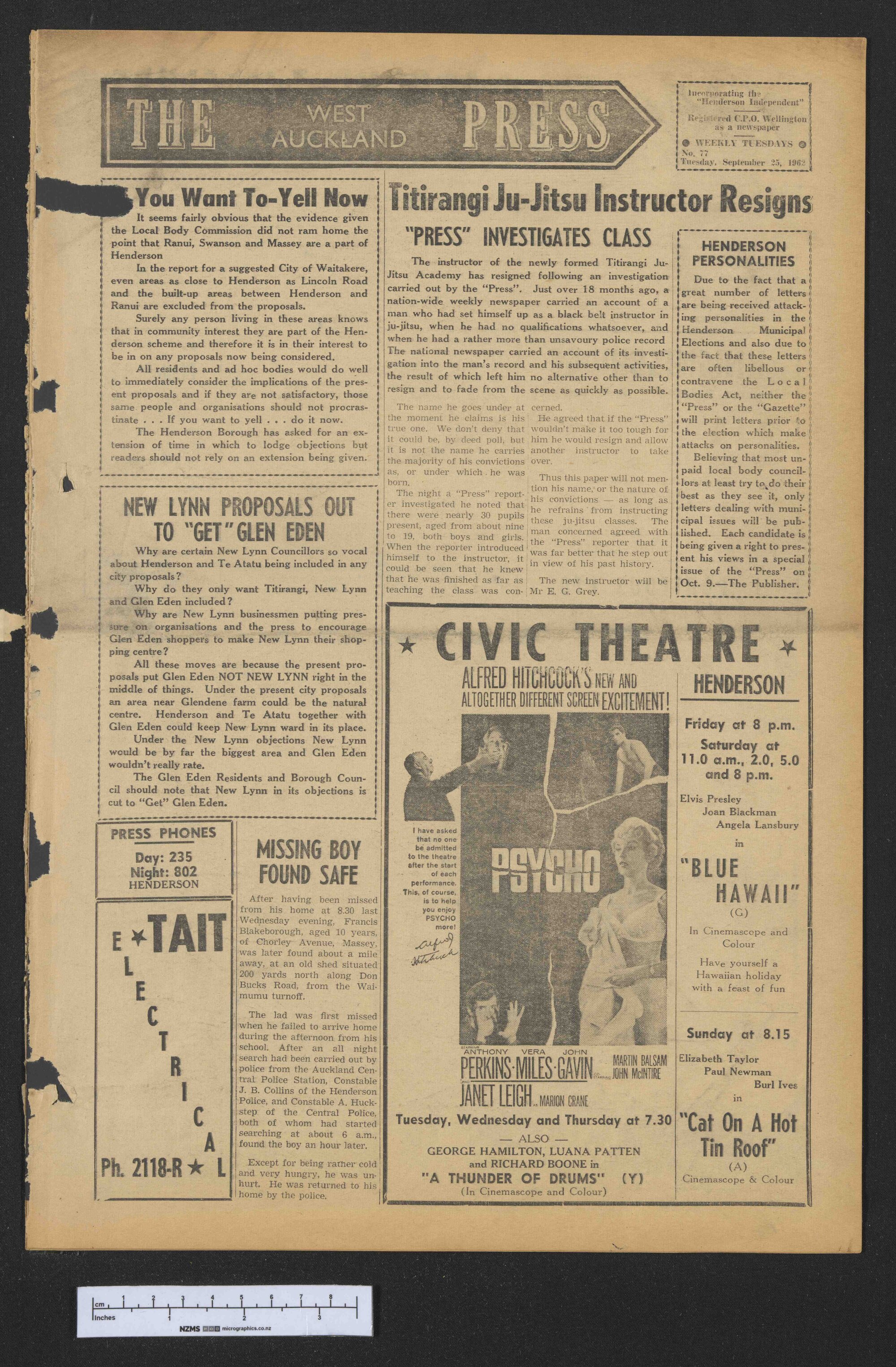 1962-09-25 West Auckland Press