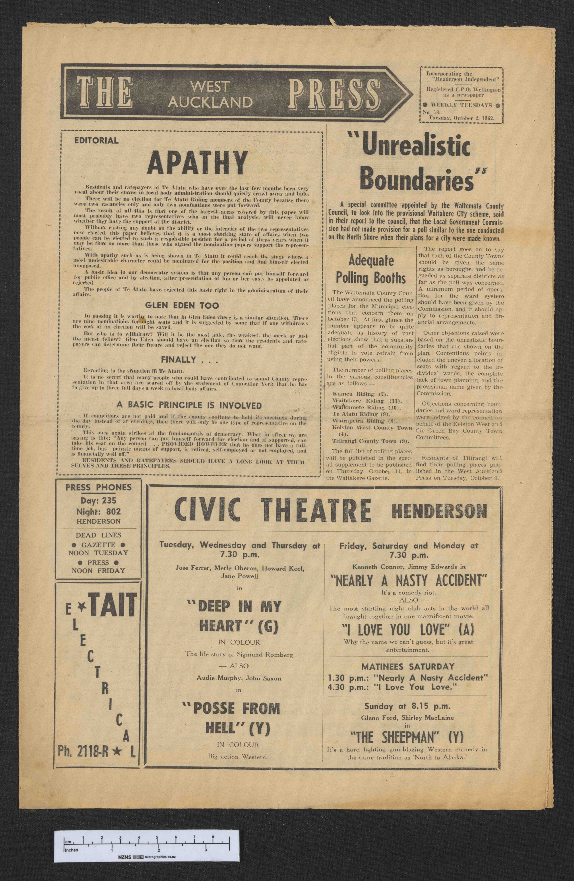 1962-10-02 West Auckland Press