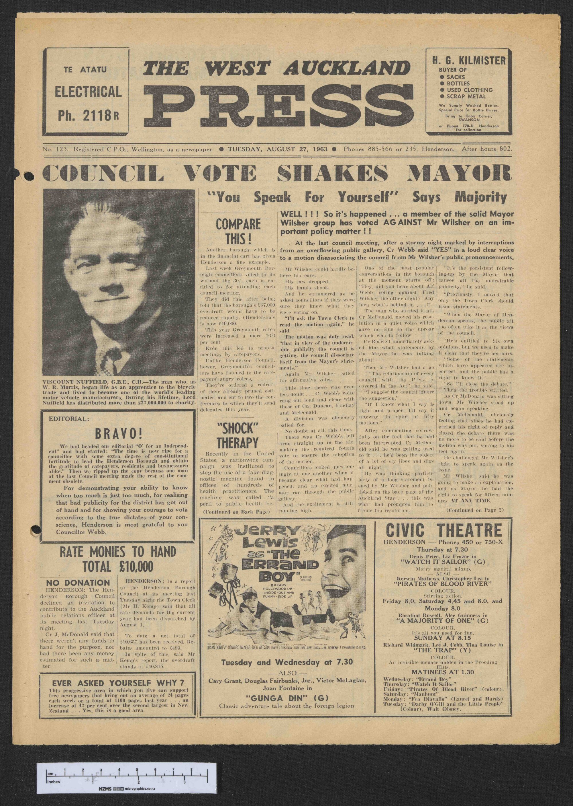 1963-08-27 West Auckland Press