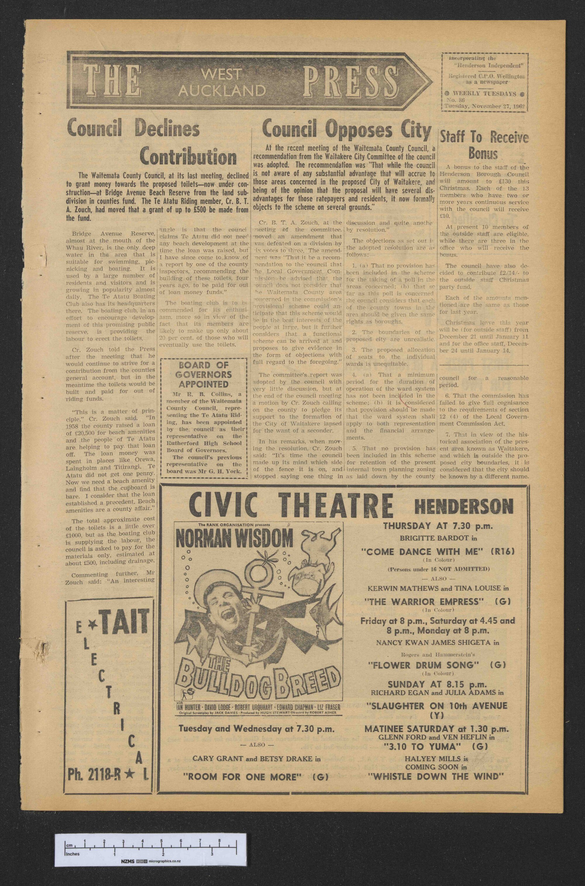 1962-11-27 West Auckland Press