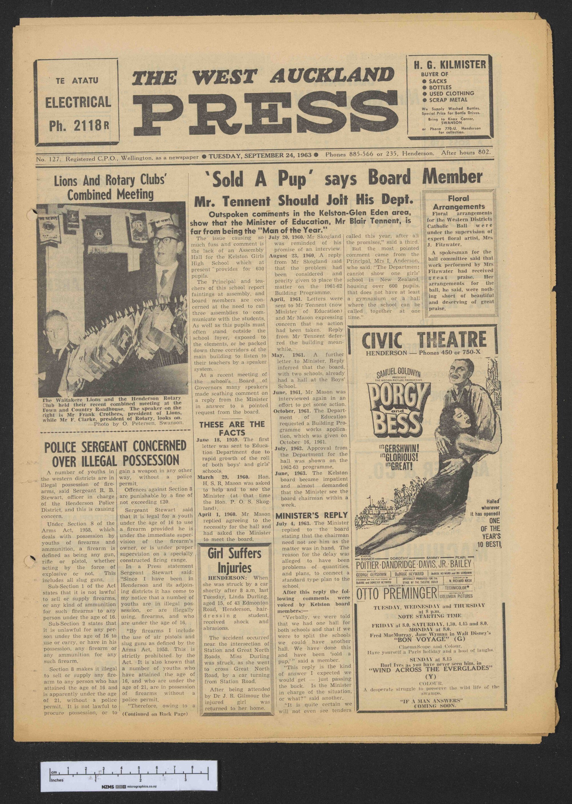 1963-09-24 West Auckland Press