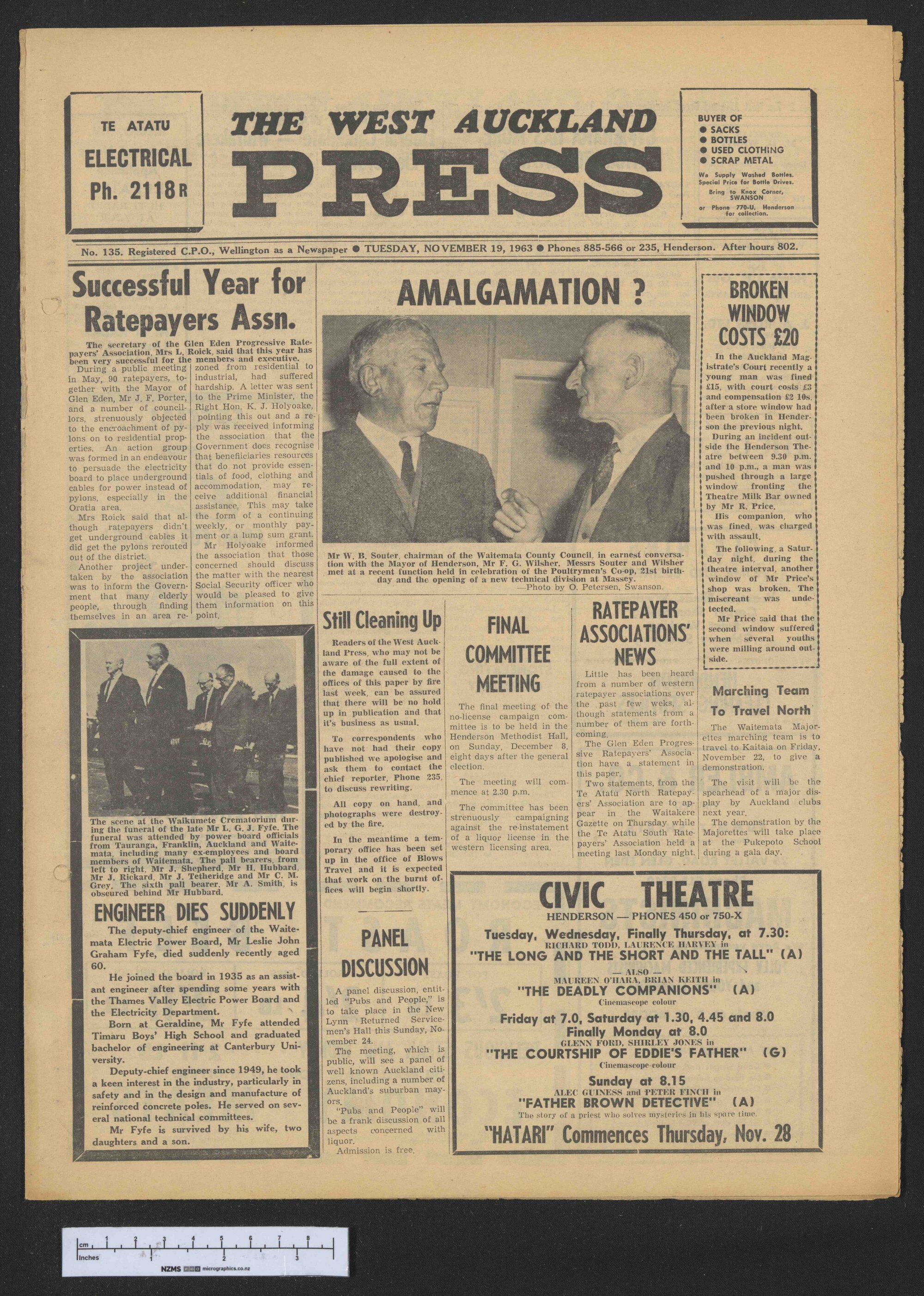 1963-11-19 West Auckland Press