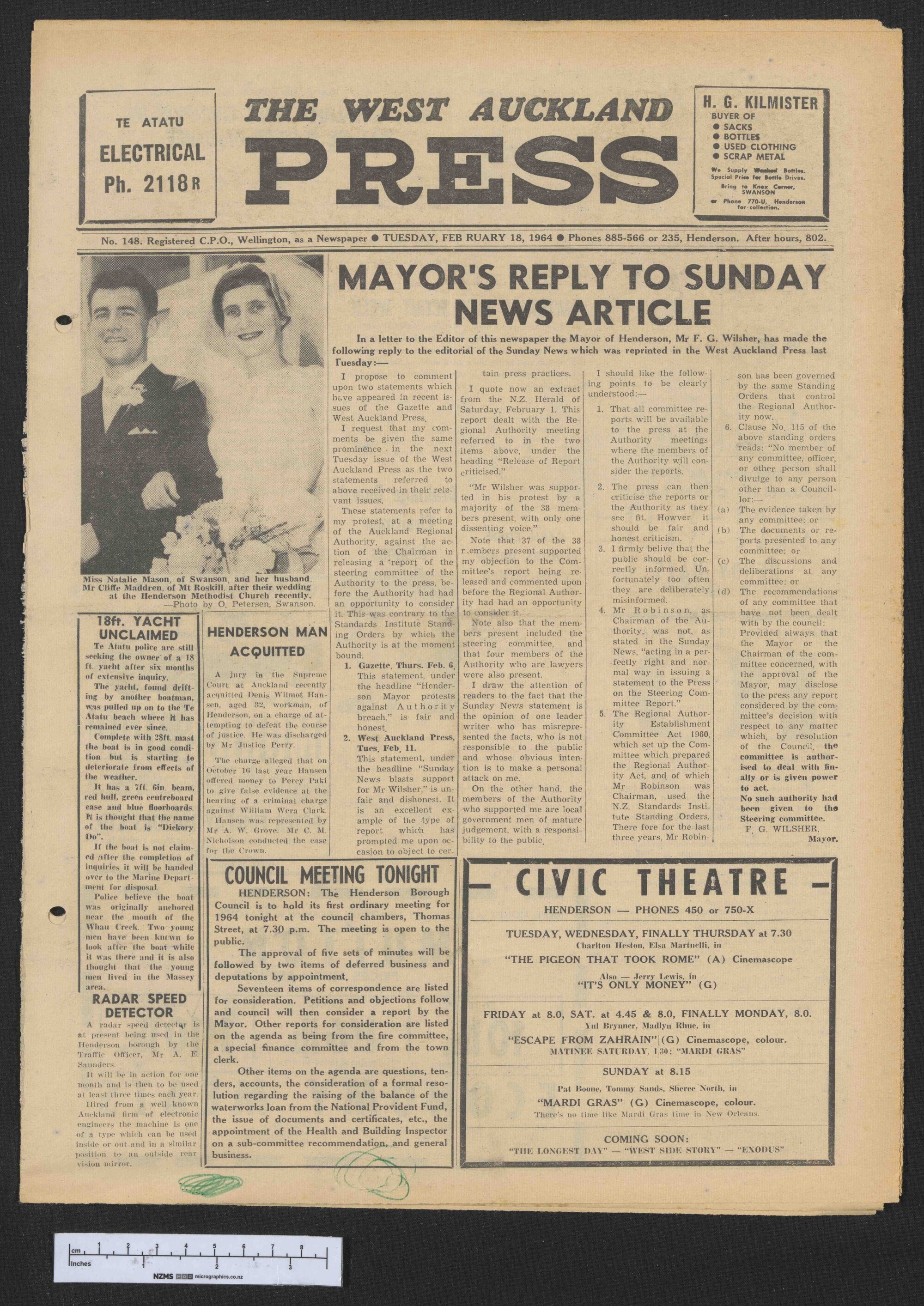 1964-02-18 West Auckland Press