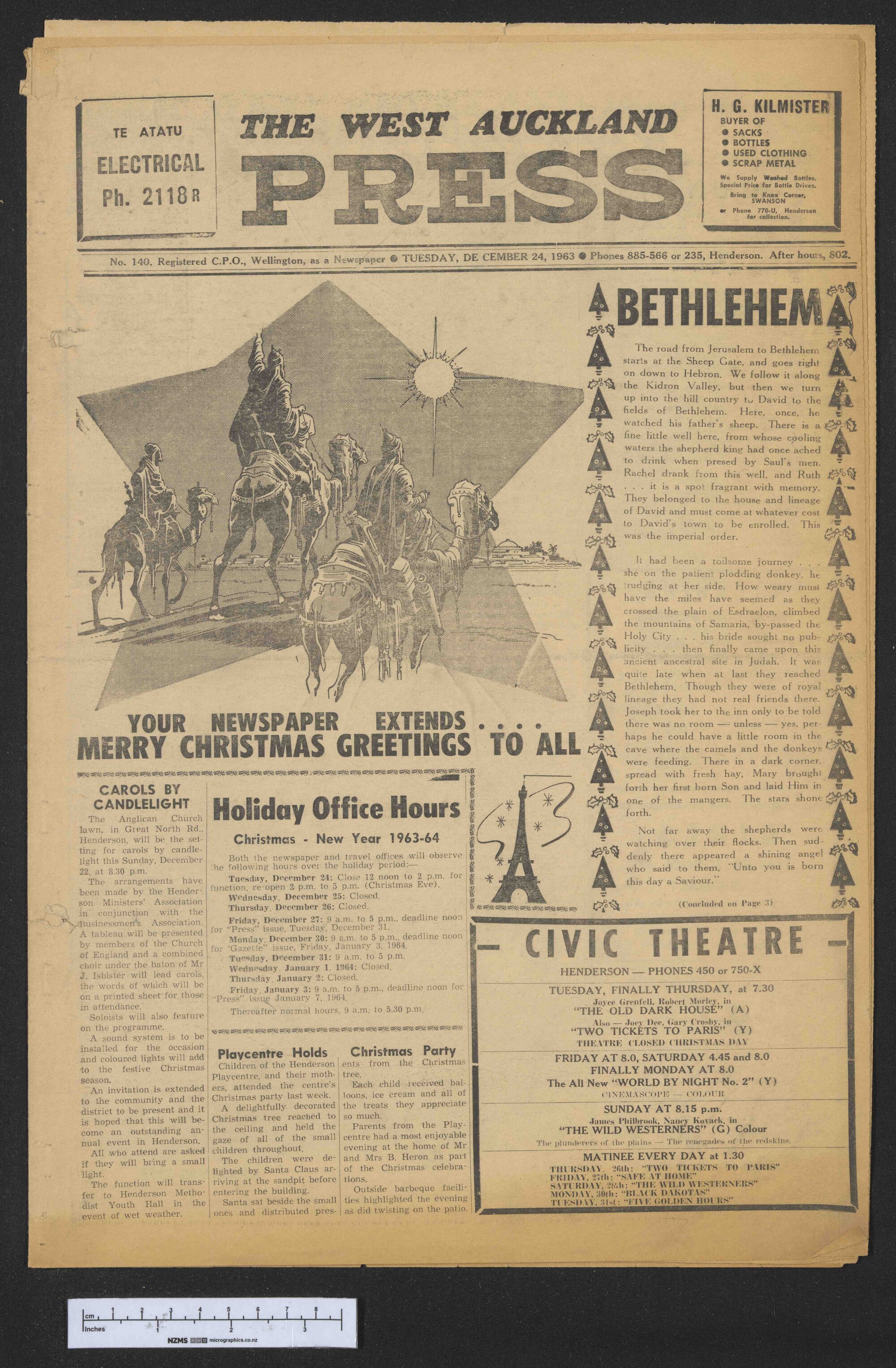 1963-12-24 West Auckland Press