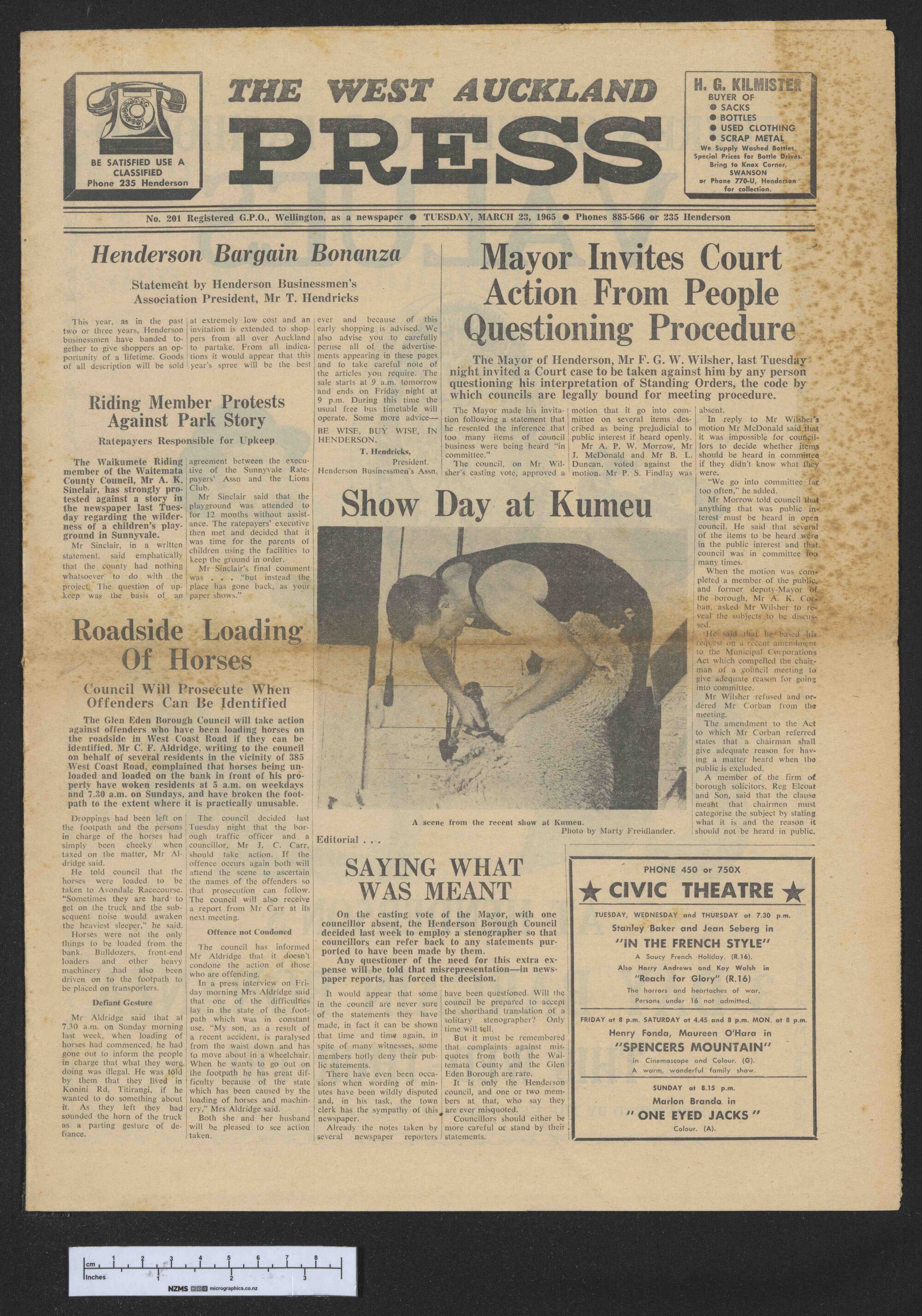 1965-03-23 West Auckland Press