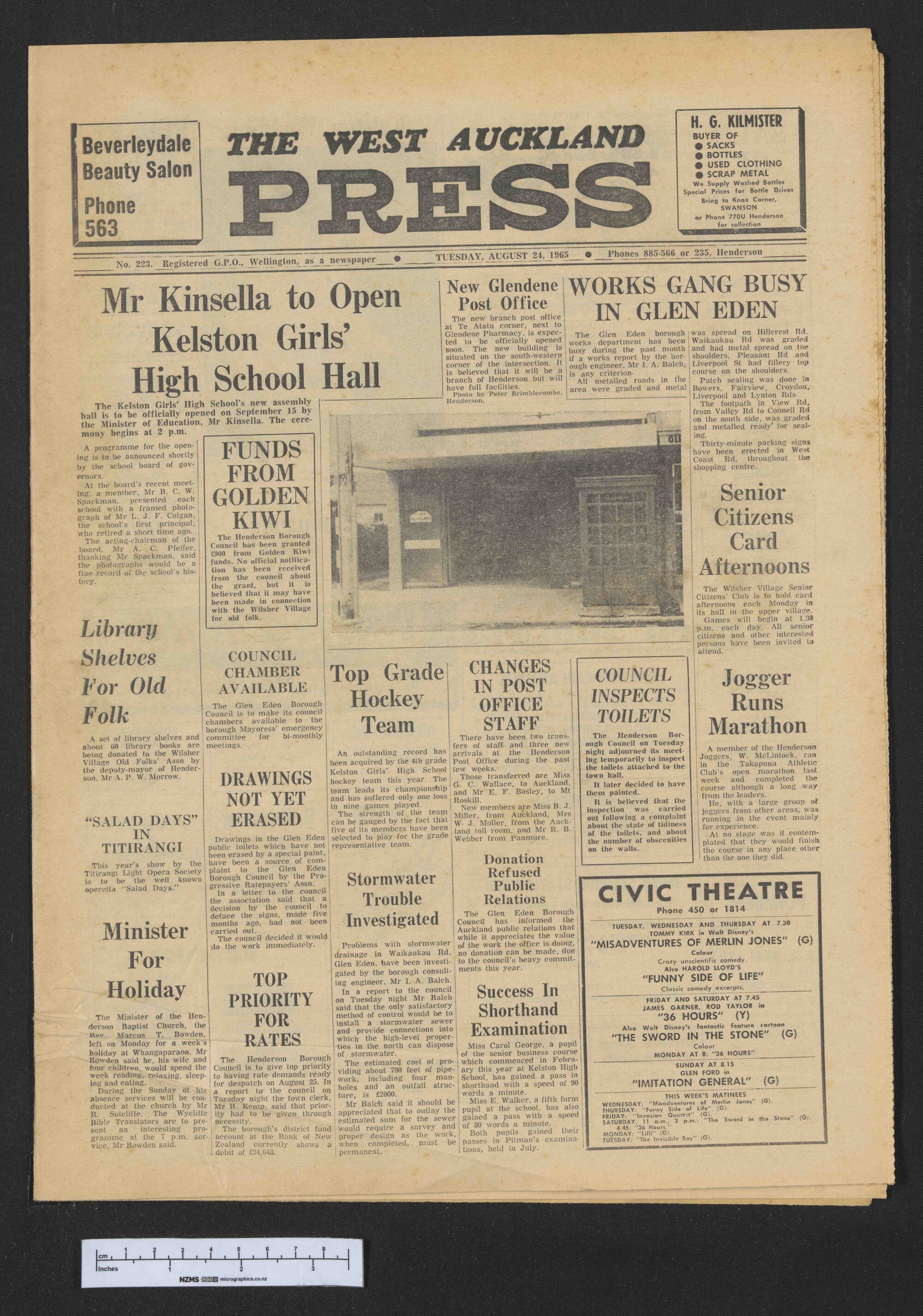 1965-08-24 West Auckland Press