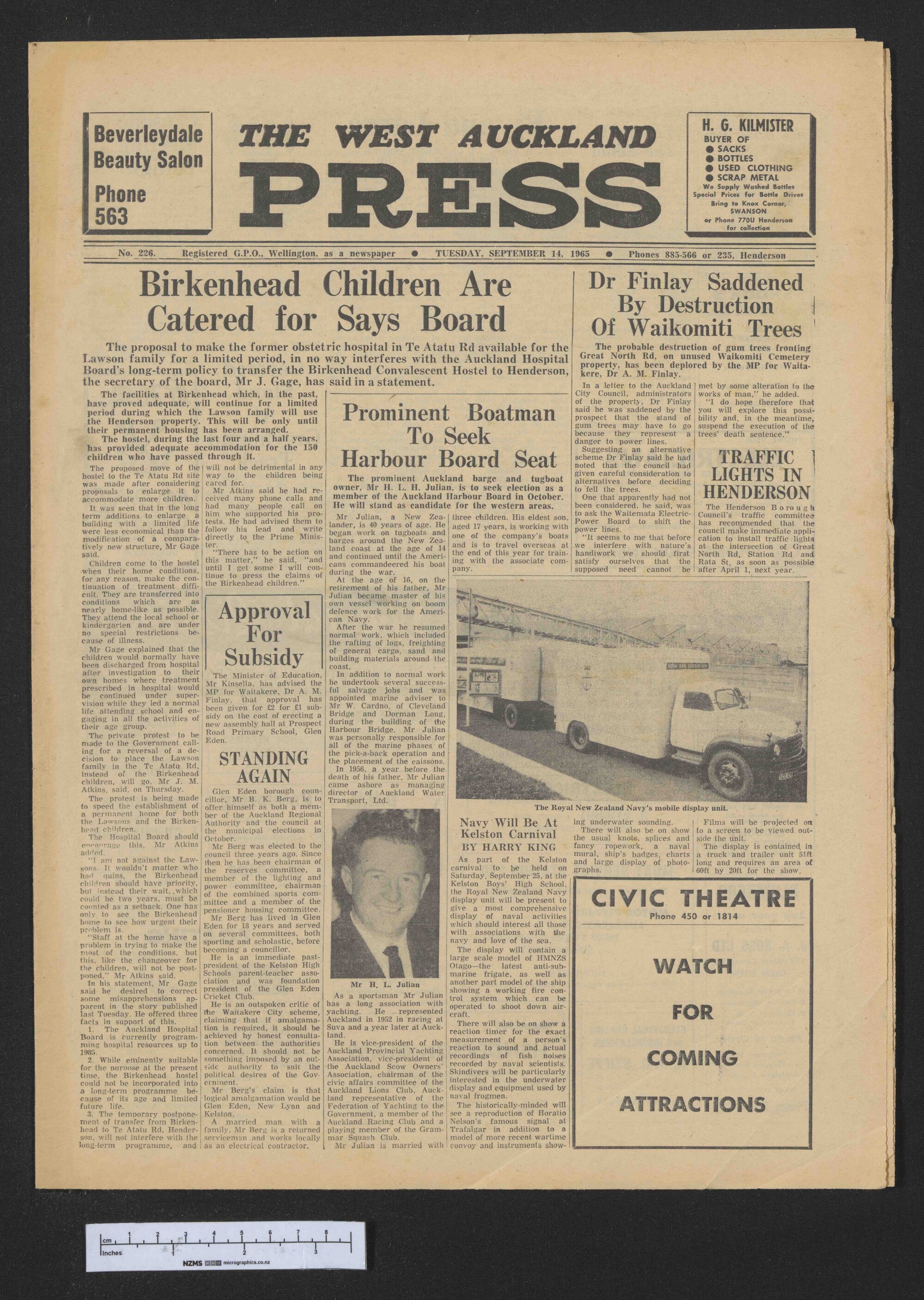 1965-09-14 West Auckland Press