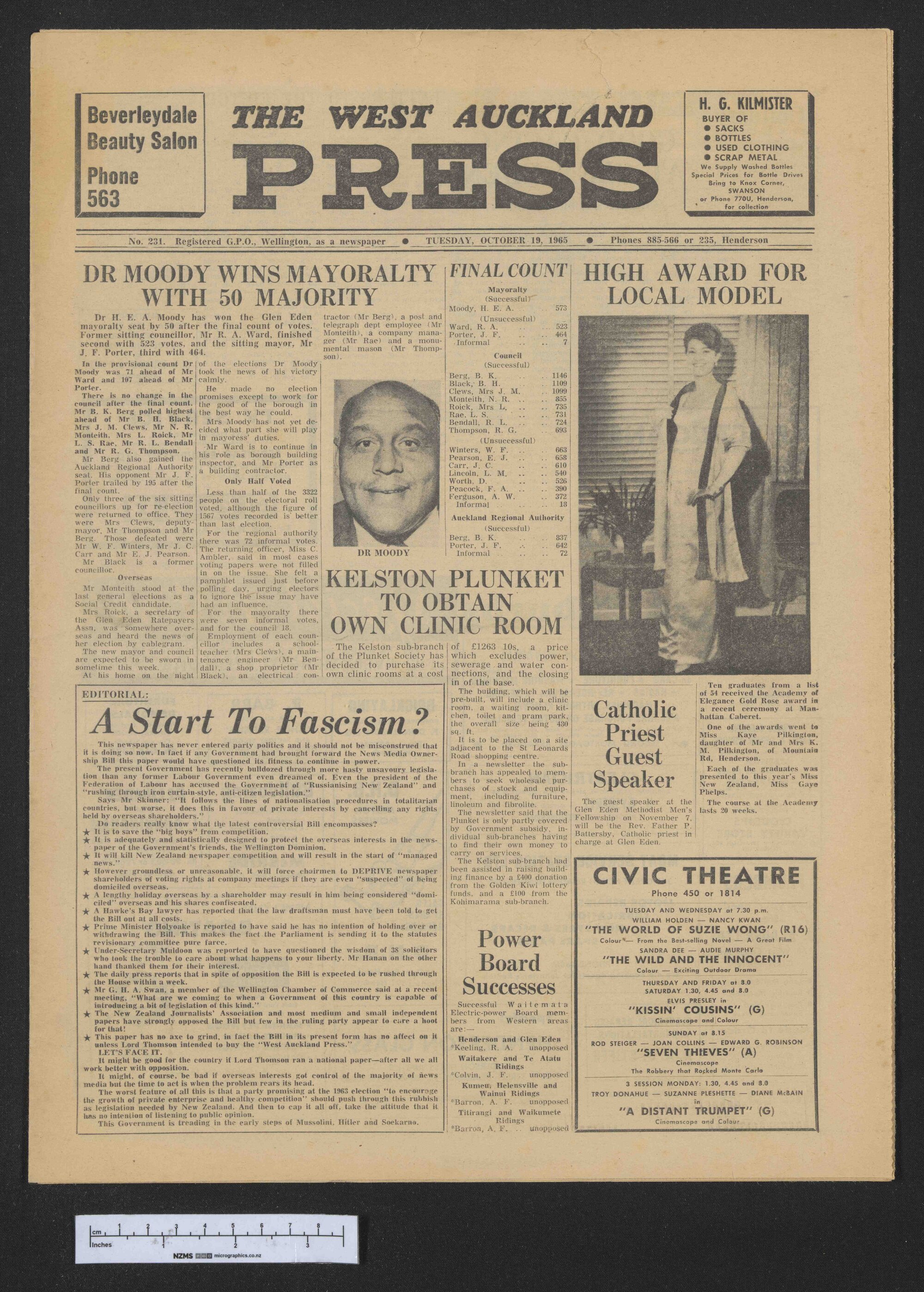 1965-10-19 West Auckland Press