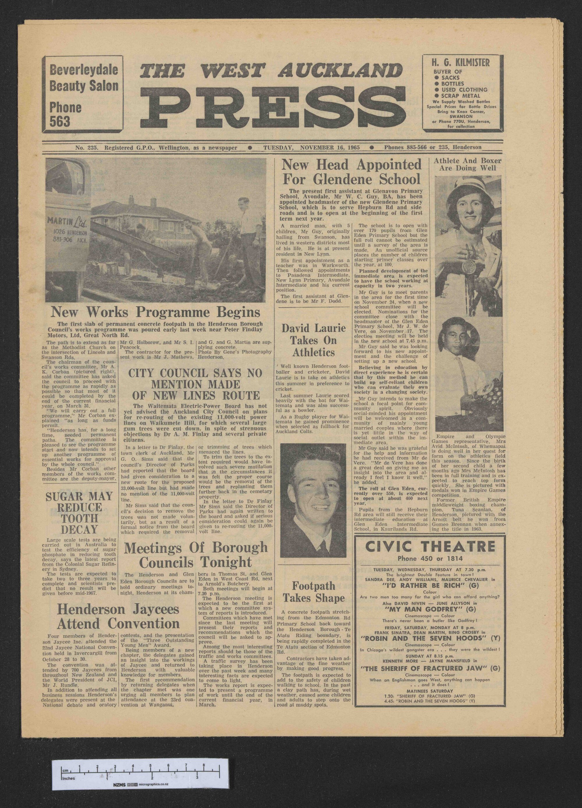 1965-11-16 West Auckland Press
