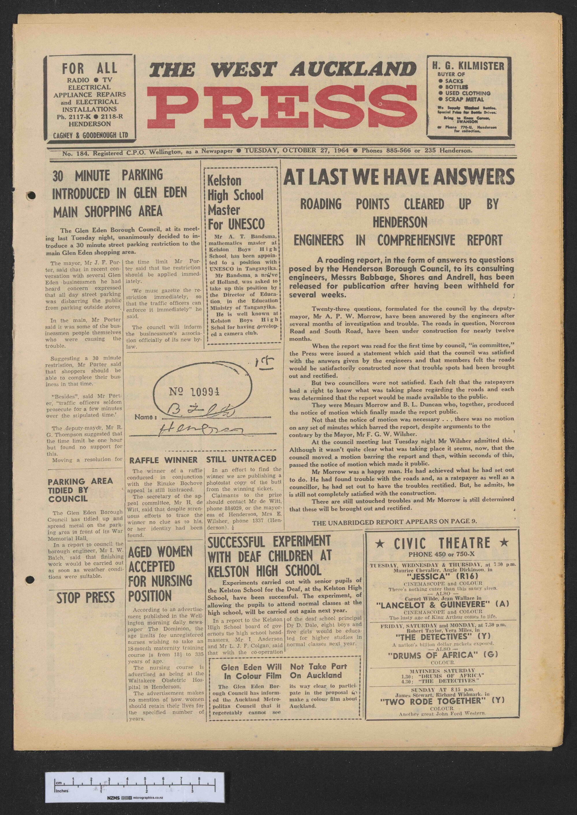 1964-10-27 West Auckland Press
