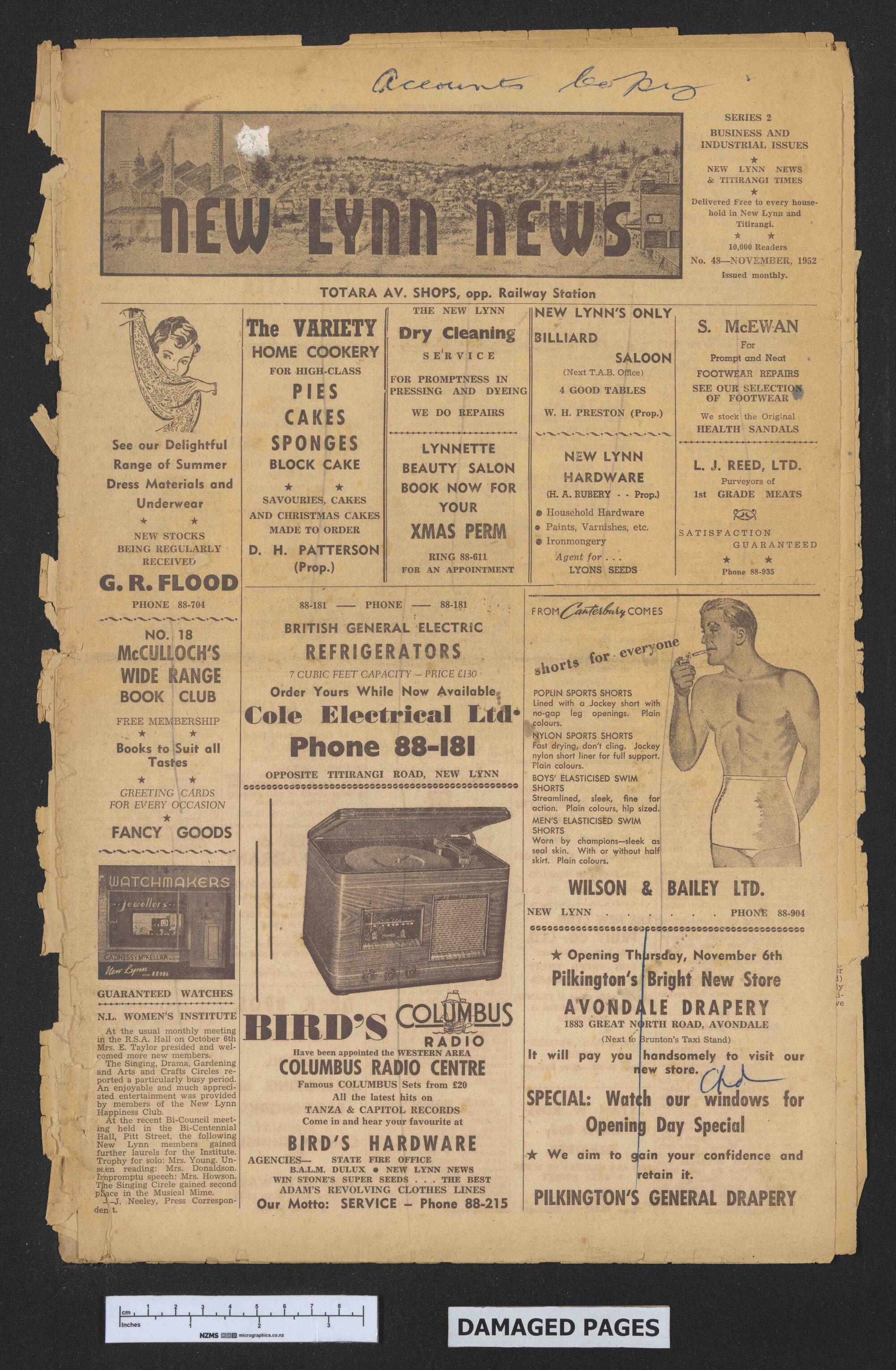 1952 November - New Lynn News