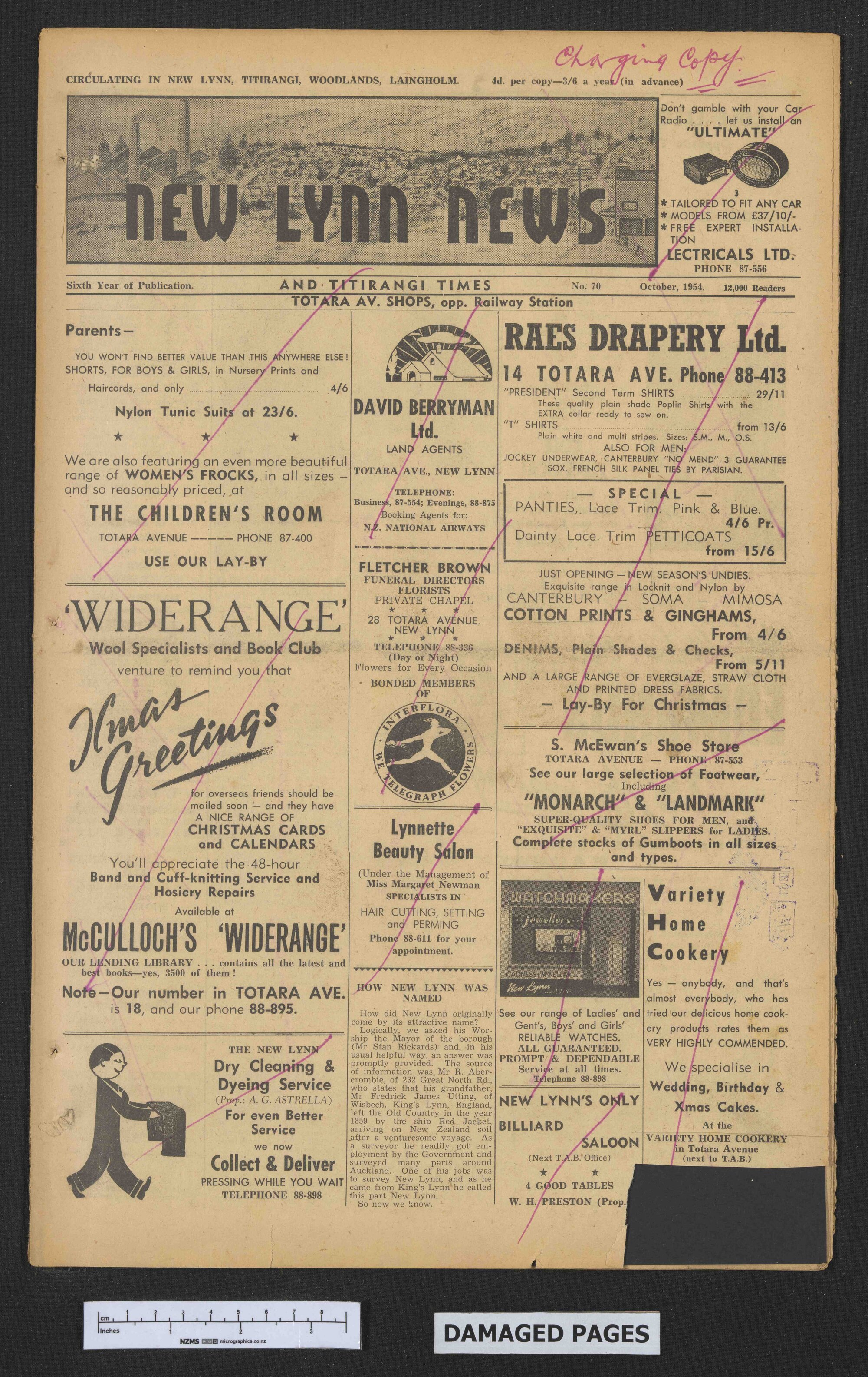 1954 October - New Lynn News