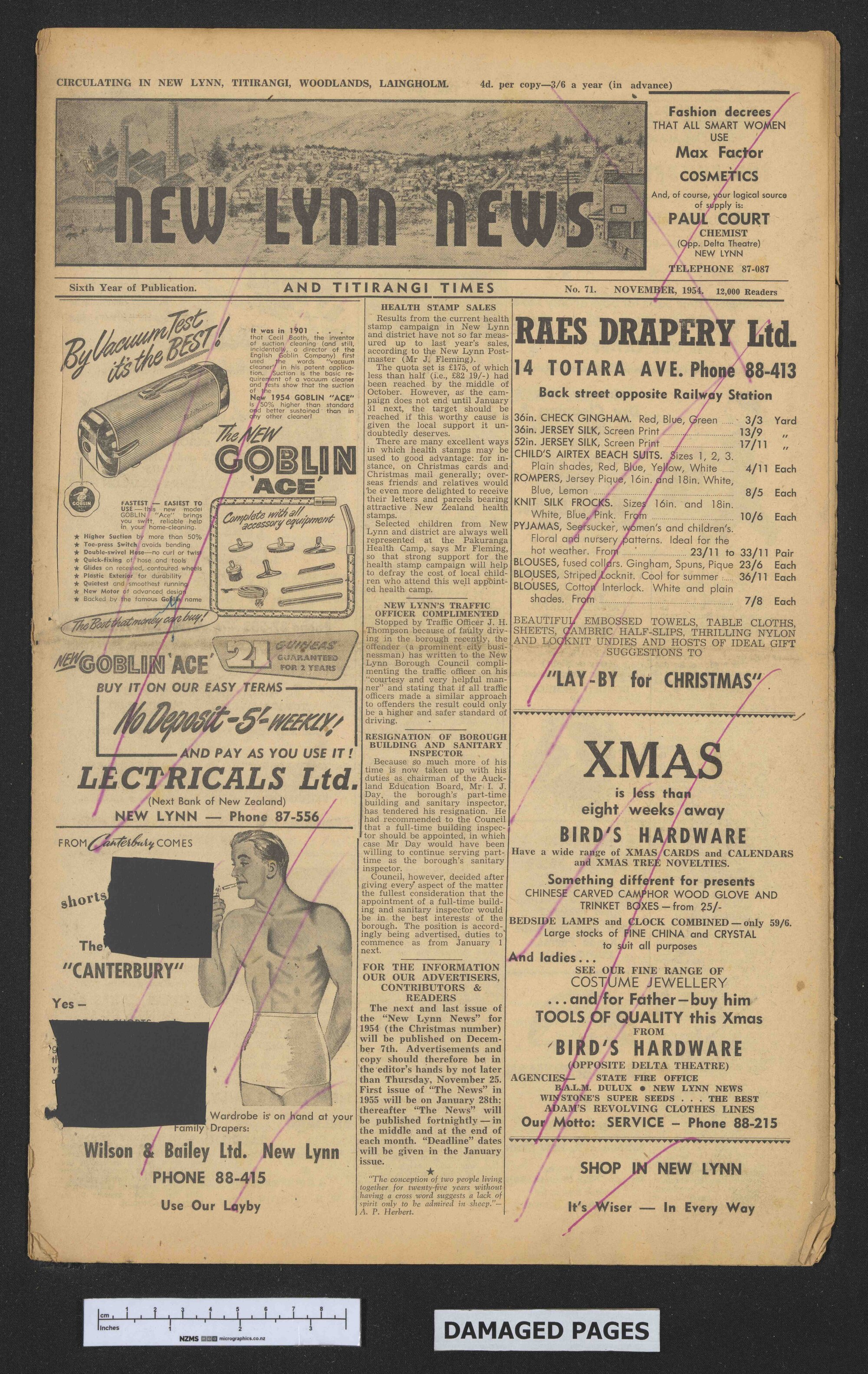 1954 November - New Lynn News