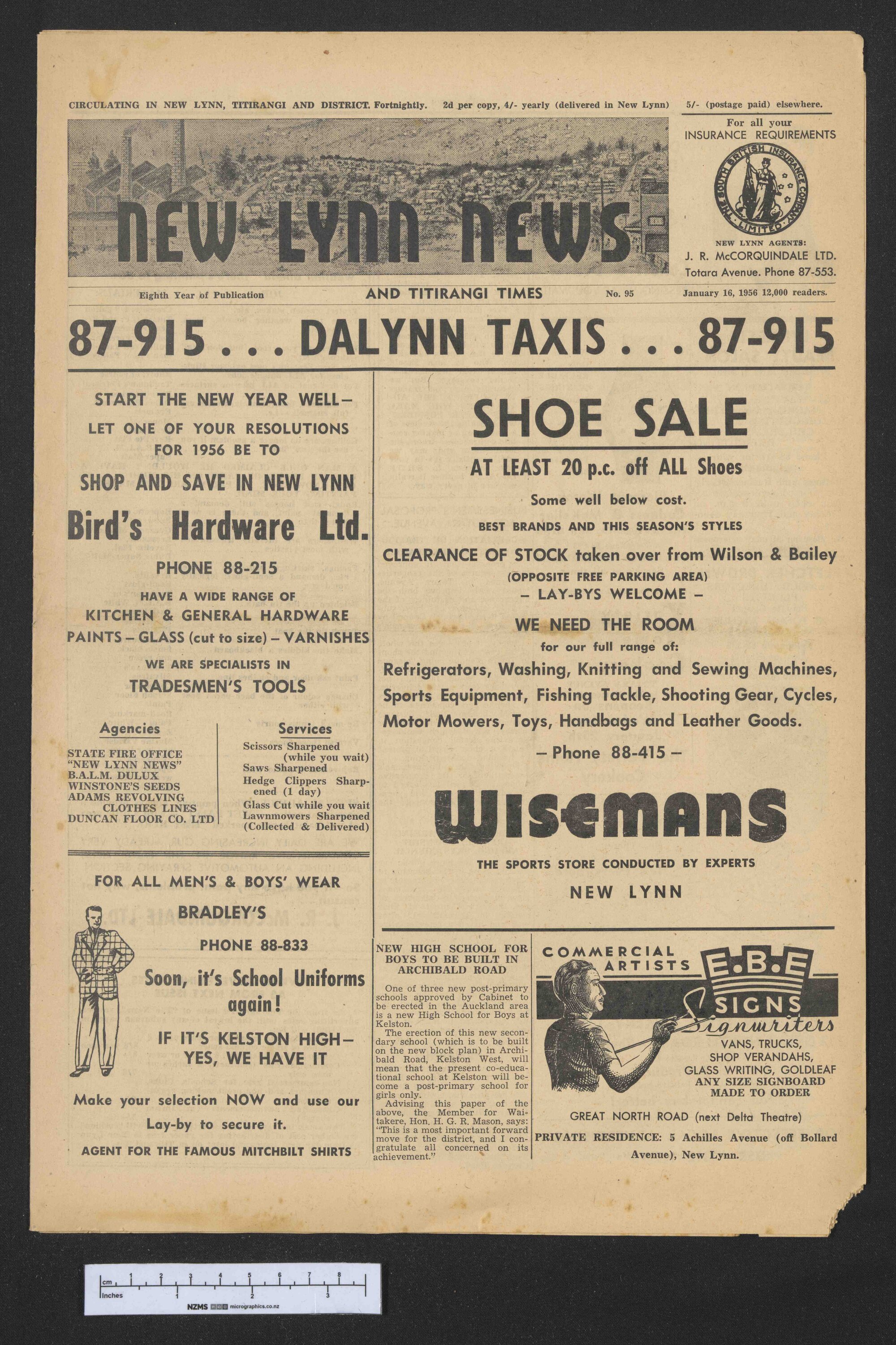 1956-01-16 New Lynn News