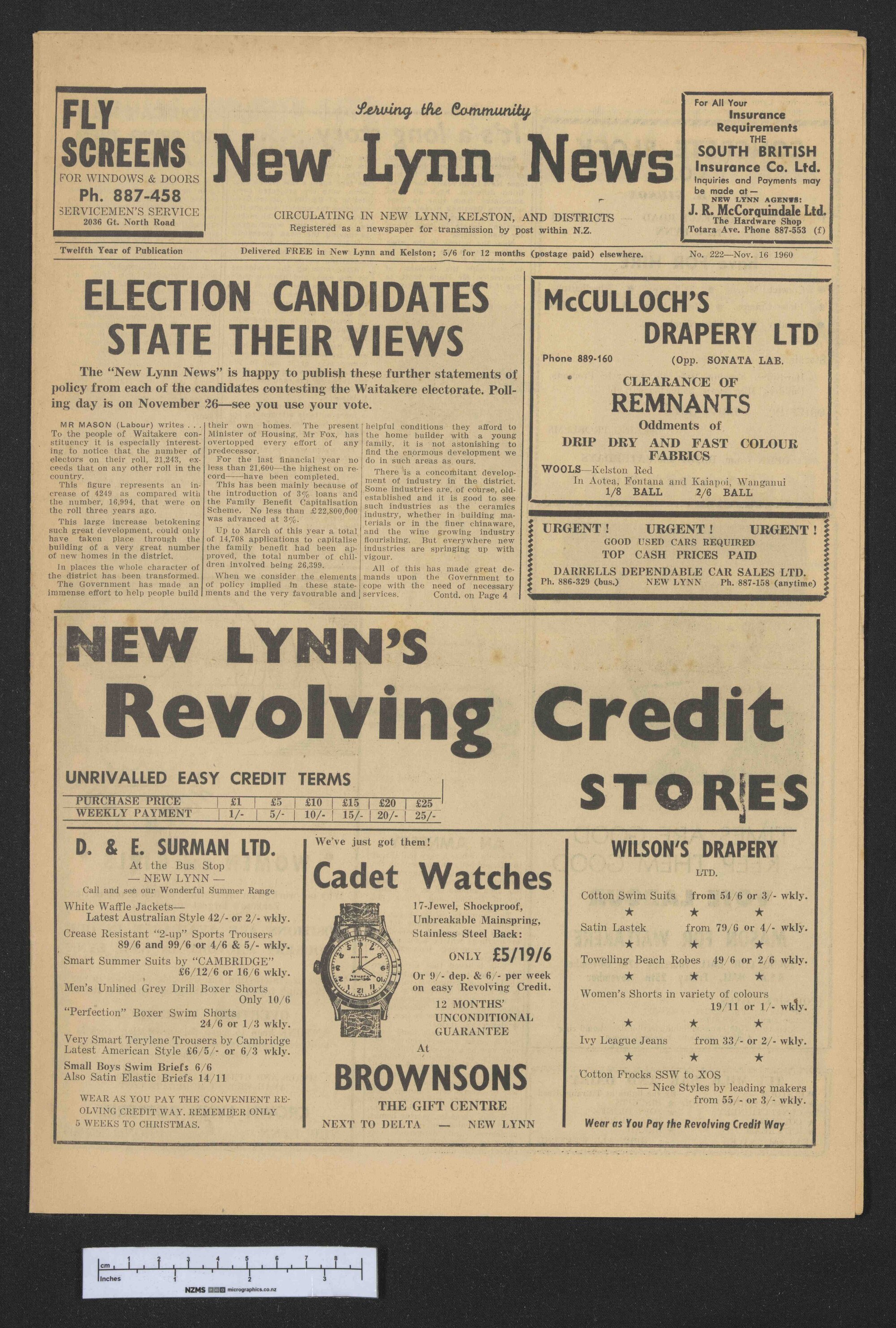 1960-11-16 New Lynn News