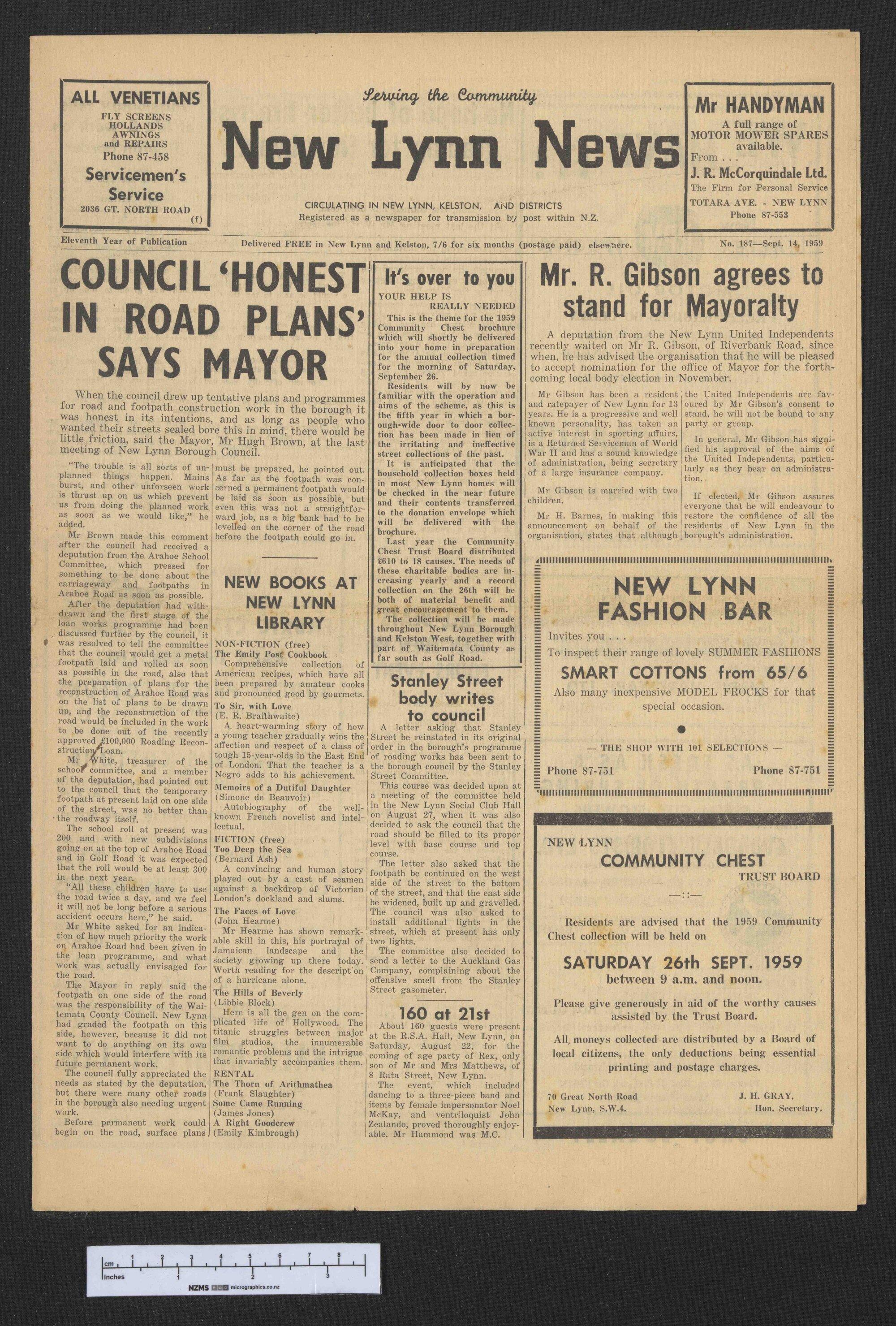 1959-09-14 New Lynn News