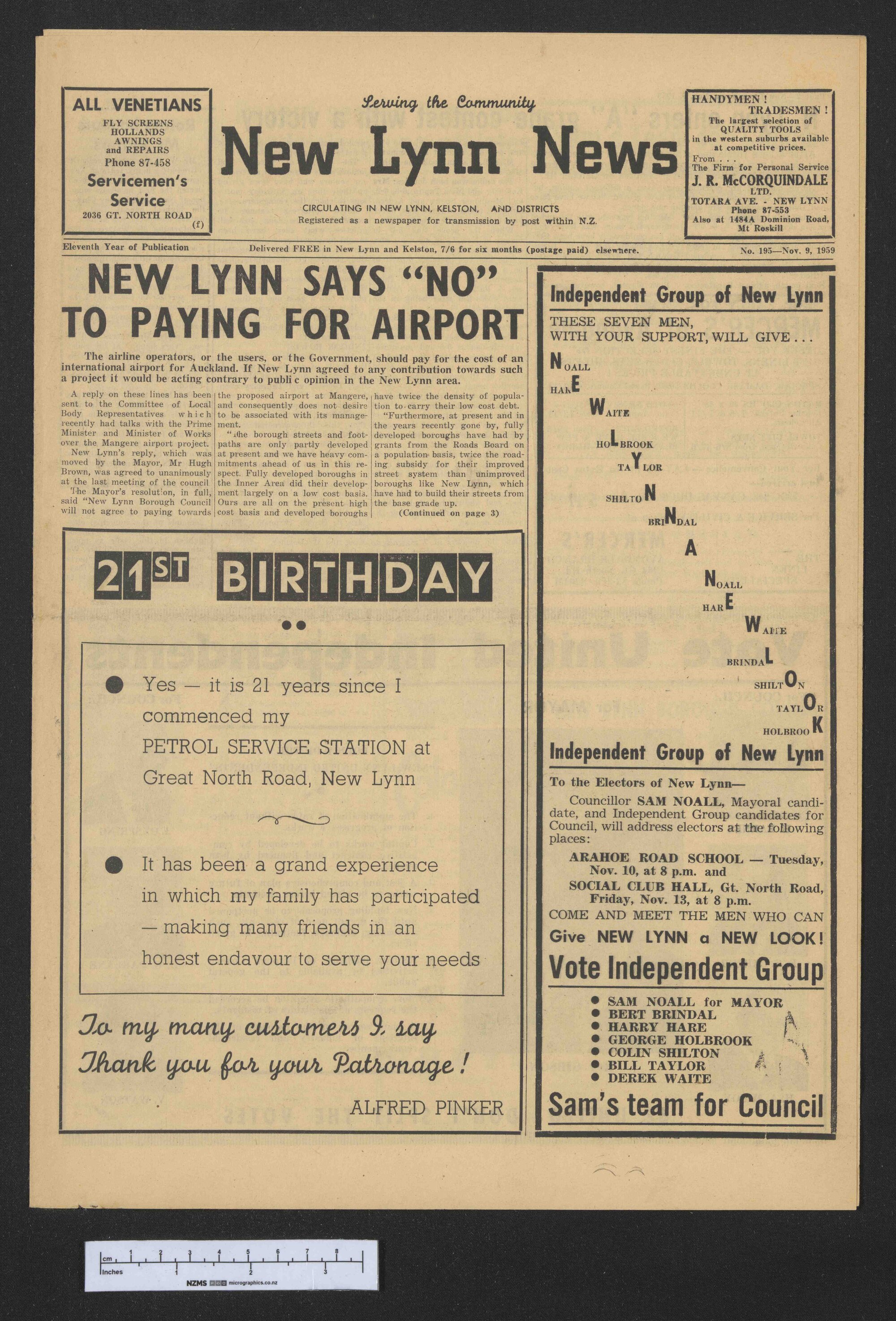 1959-11-09 New Lynn News