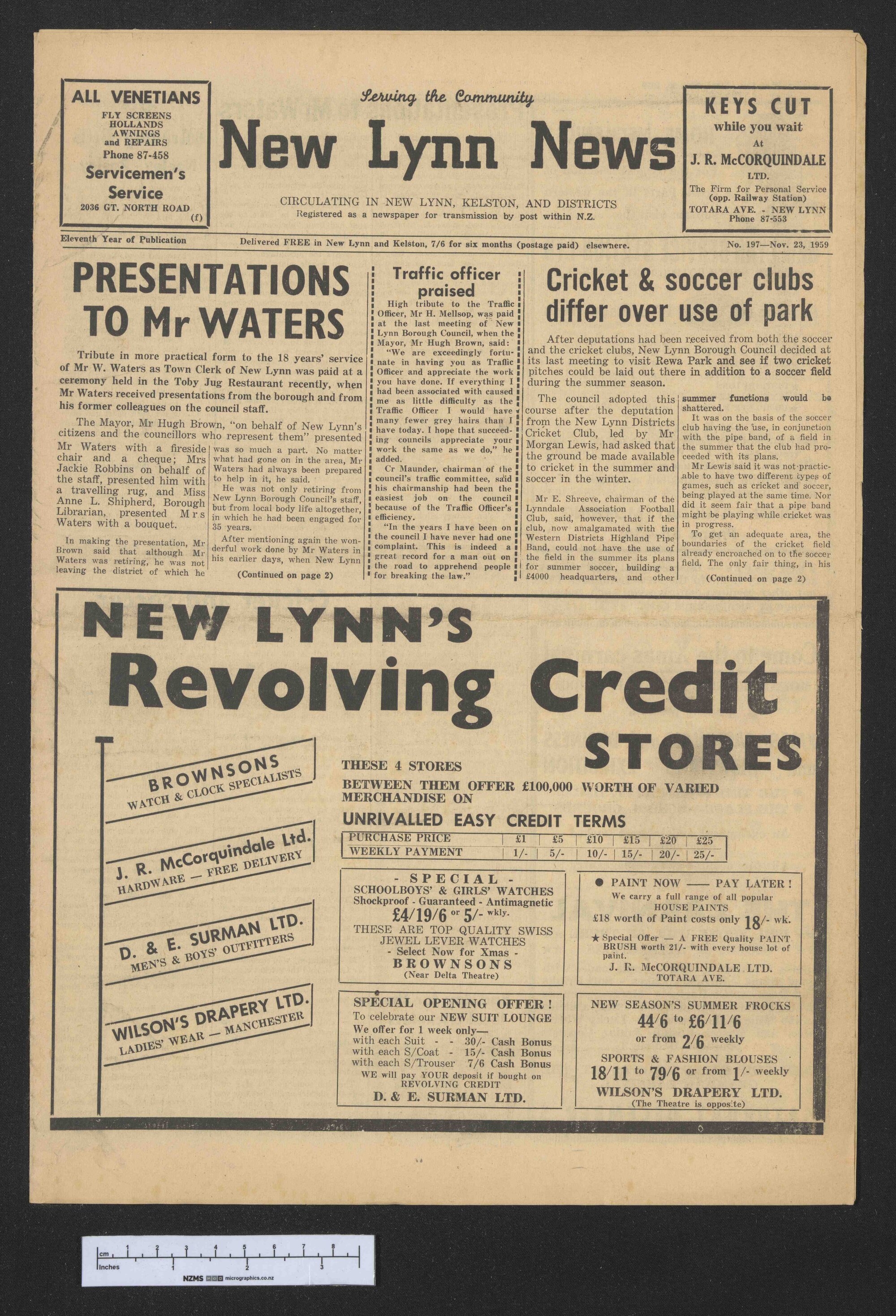 1959-11-23 New Lynn News