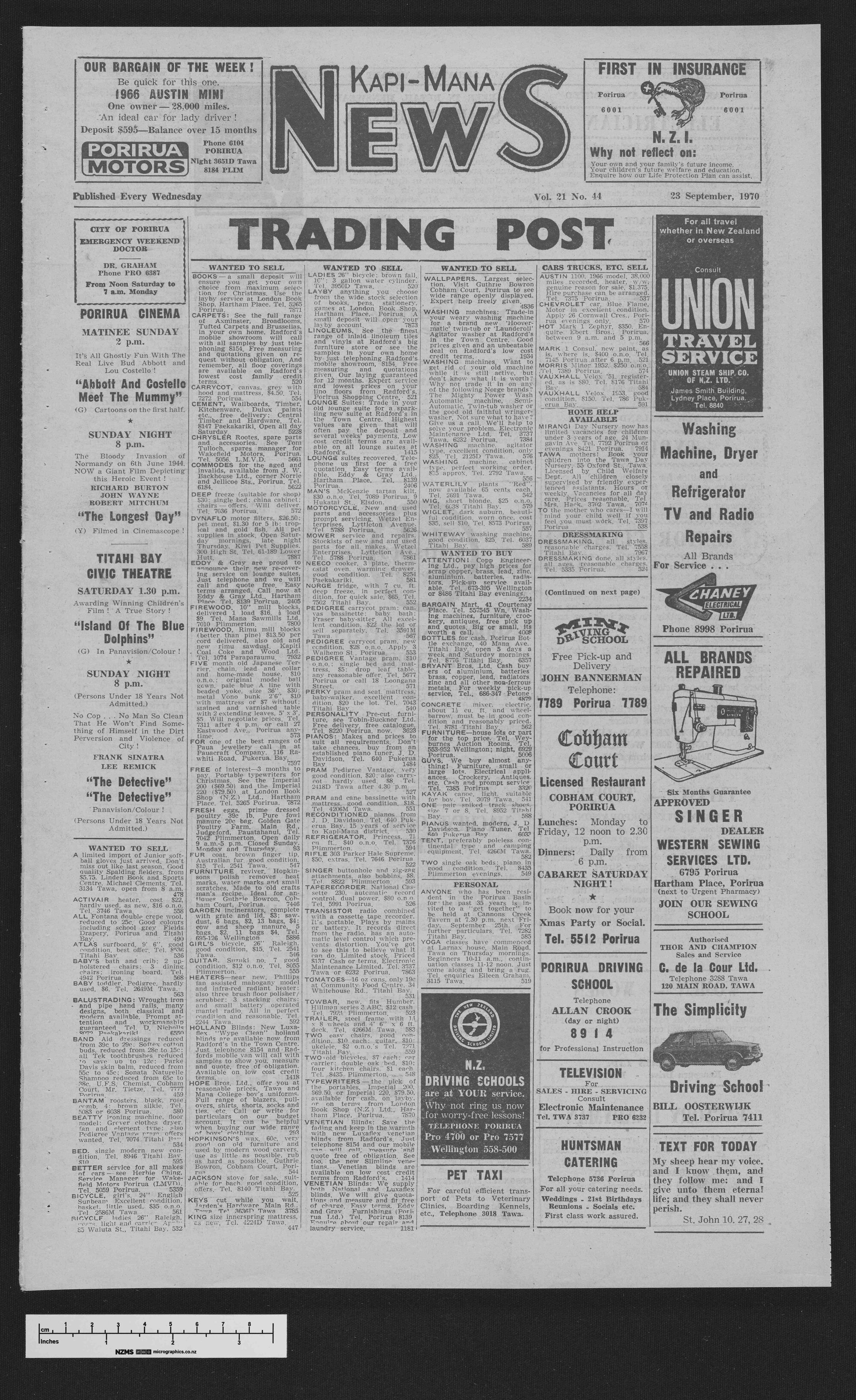 1970-09-23 Kapi-Mana News