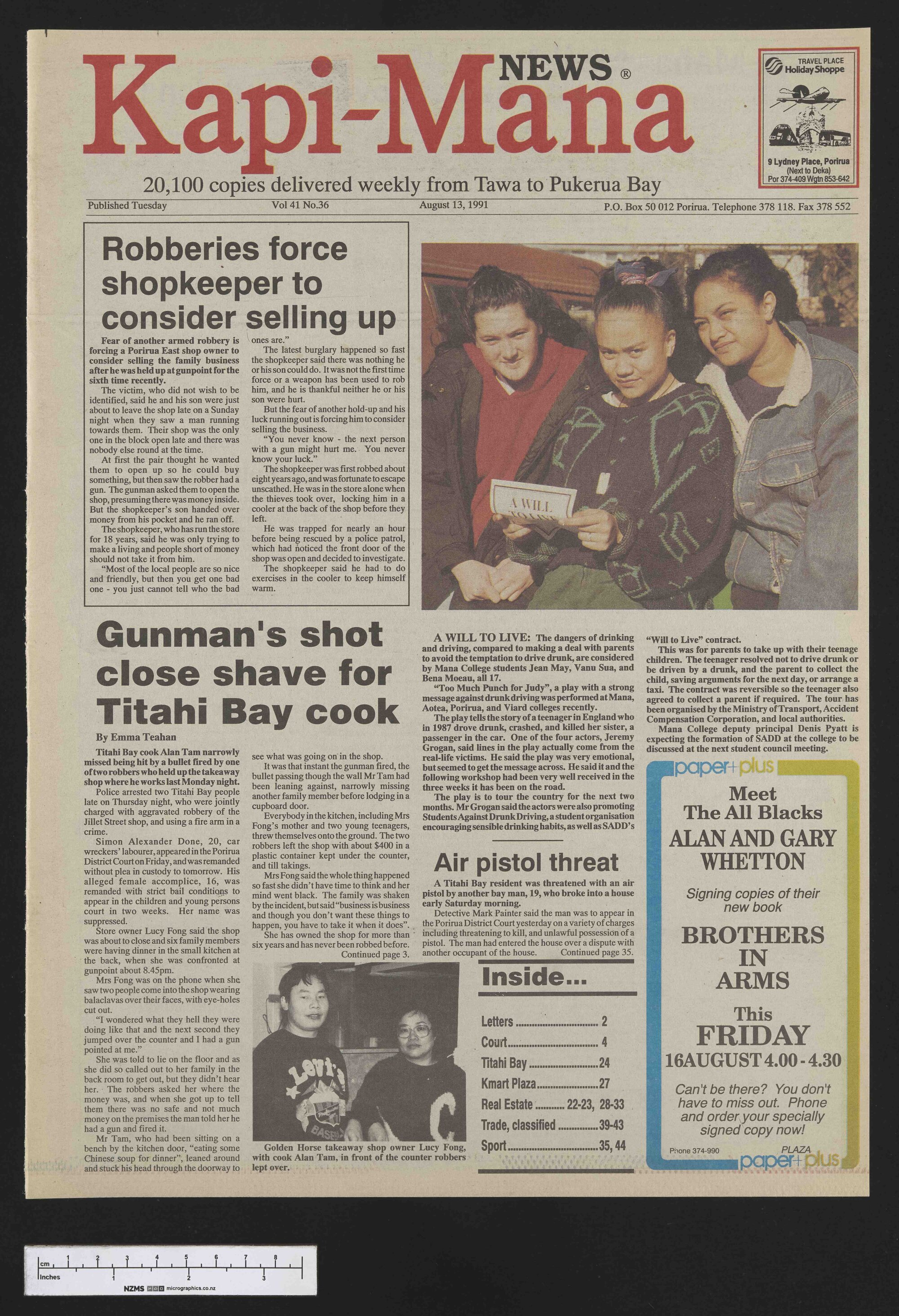 1991-08-13 Kapi-Mana News